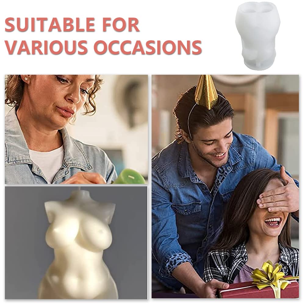 3D Silicone Woman Body Candle Molds for DIY Candle Making - Female Human Wax Molds for Homemade Candles, Soap Making, Epoxy Resin & Plaster Casting - Perfect for Home Decor, Spa Gifts & Craft Projects