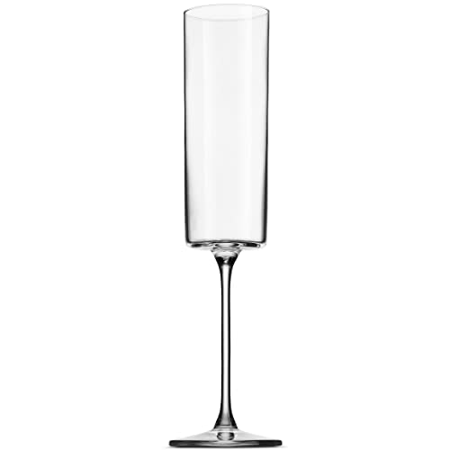 Elegant 6 oz Champagne Flutes Set of 4 - European Style Square Mimosa Glasses for Engagement, Wedding & Housewarming Gifts | Dishwasher Safe Crystal Glassware for Celebrations, Parties & Romantic Dinners