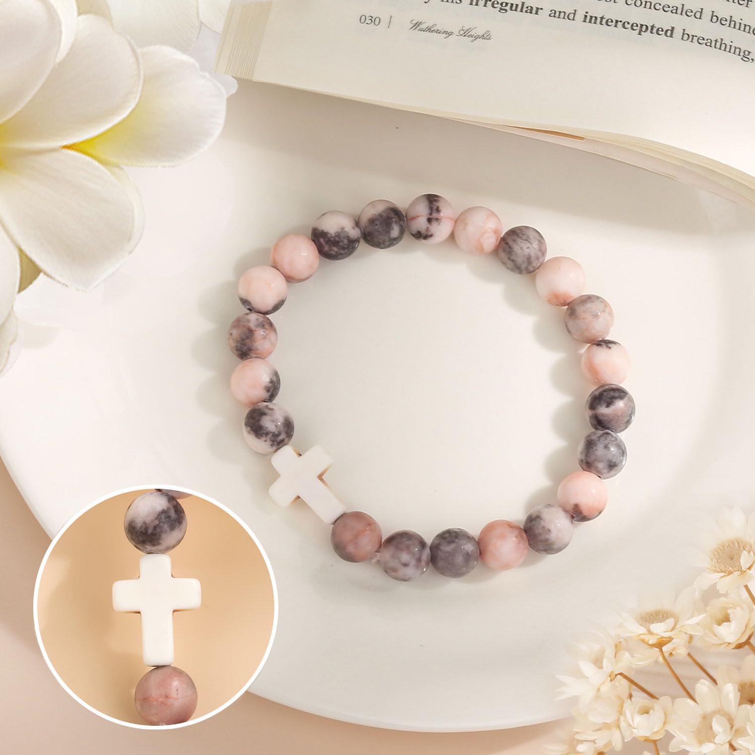 Christian Easter Gifts for Women - Religious Cross Bracelet with Inspirational Message - Faith-Based Jesus Jewelry for Mom, Daughter, Sister, Grandma, Godmother (Perfect for Easter Basket Stuffers, Birthday & Religious Occasions)