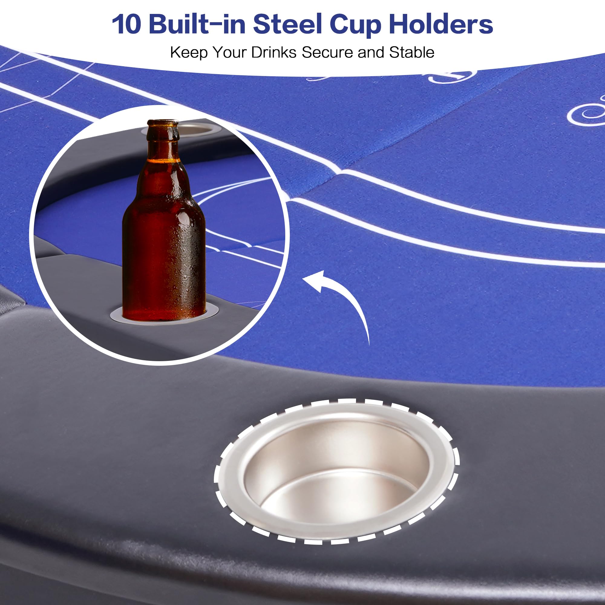 10 Player Foldable Poker Table - 84