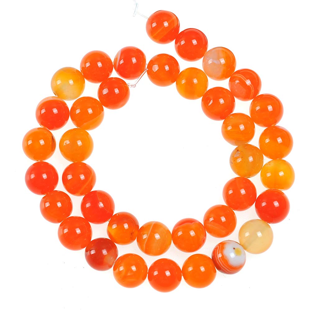 6mm Natural Round Orange Gemstone Loose Beads - 62pcs for Jewelry Making, DIY Crafts, Bracelets, Necklaces & Earrings - Perfect for Beading Projects & Handmade Gifts
