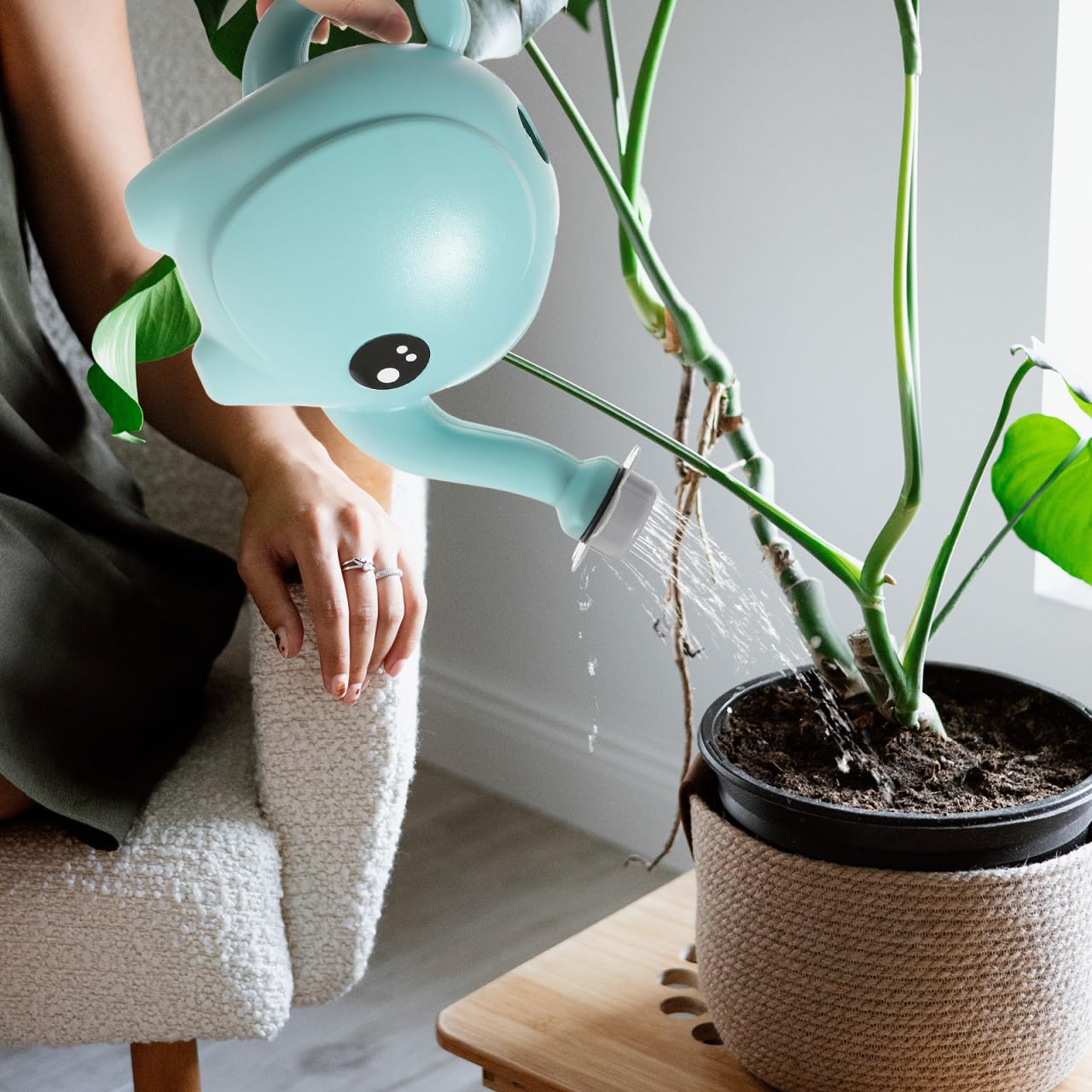 DOITOOL 2-Pack Elephant Design Watering Can - Cute Cartoon Plant Watering Pot for Indoor & Outdoor Gardening, Perfect for Houseplants, Flowers, and Small Gardens
