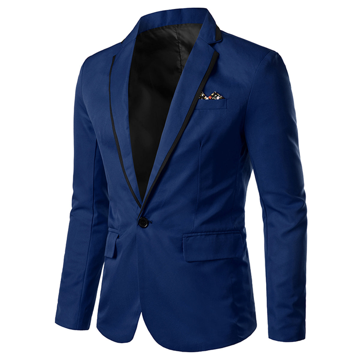 Men's Navy Blue Single Button Casual Blazer - Perfect for Office Wear, Business Meetings & Smart Casual Outfits