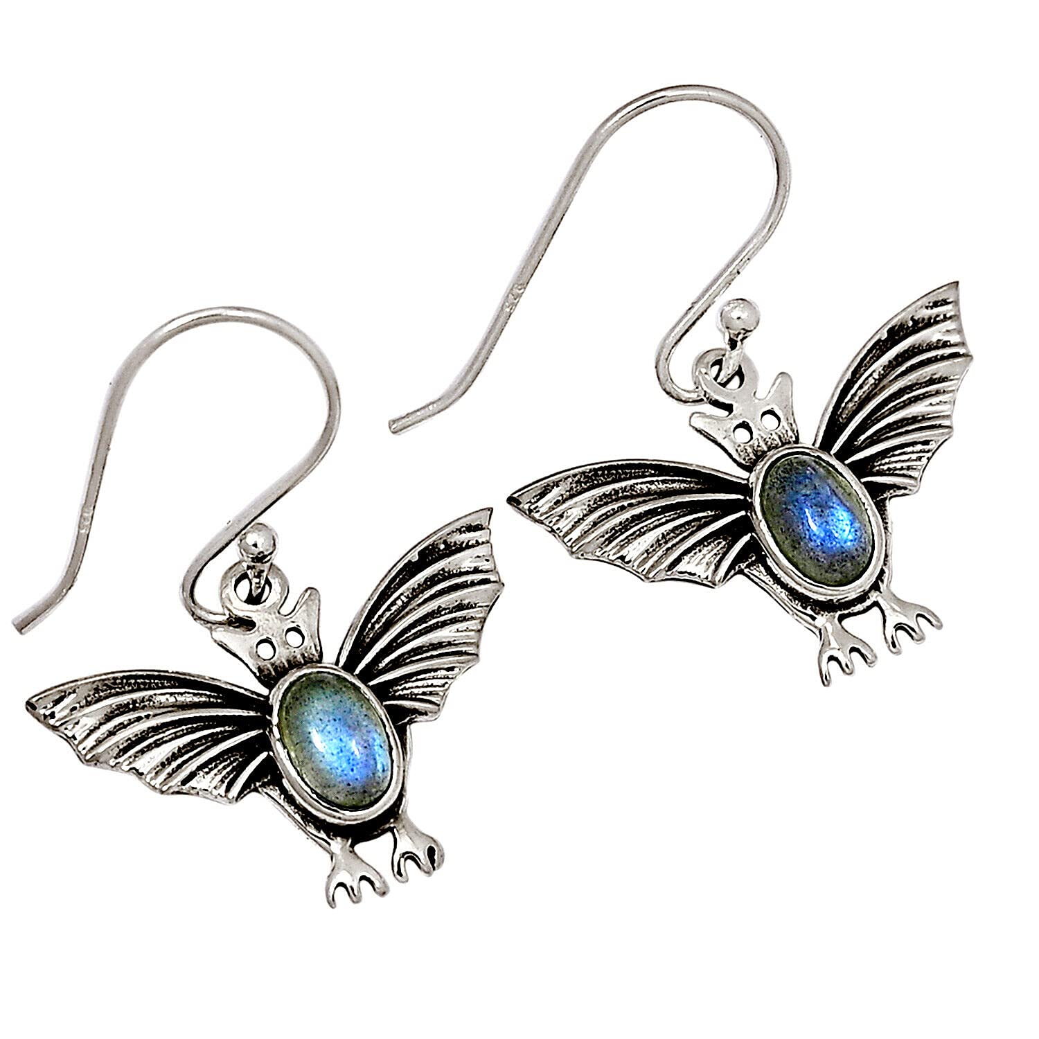 Labradorite 925 Sterling Silver Earrings for Women - Dangle Drop Earrings with Genuine Labradorite Gemstone | Perfect for Gift, Wedding, Party & Everyday Wear
