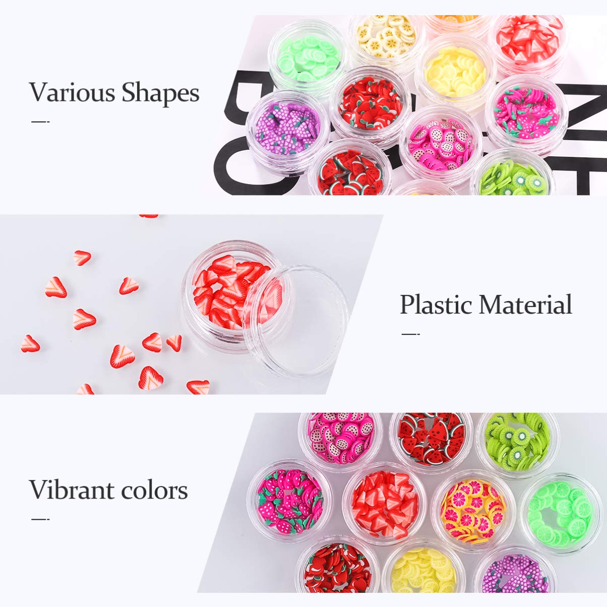 Lurrose DIY Clay Nail Art Decorations Kit - 1 Set of Fruit Slice Nail Charms for Creative Nail Designs | Perfect for Home Manicures, Nail Salon Decor & Kids Craft Activities
