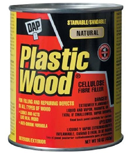 DAP 21506 Plastic Wood Solvent Wood Filler - Natural Color, 16 Oz (12-Pack/Case) - Professional Wood Repair for Furniture, Cabinets & Flooring Gaps