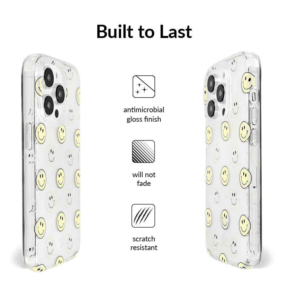 Smiley Face Clear iPhone Case - Cute & Protective Phone Cover for iPhone 13/12/11/Pro/Max - Perfect for Everyday Use, School, Work & Travel