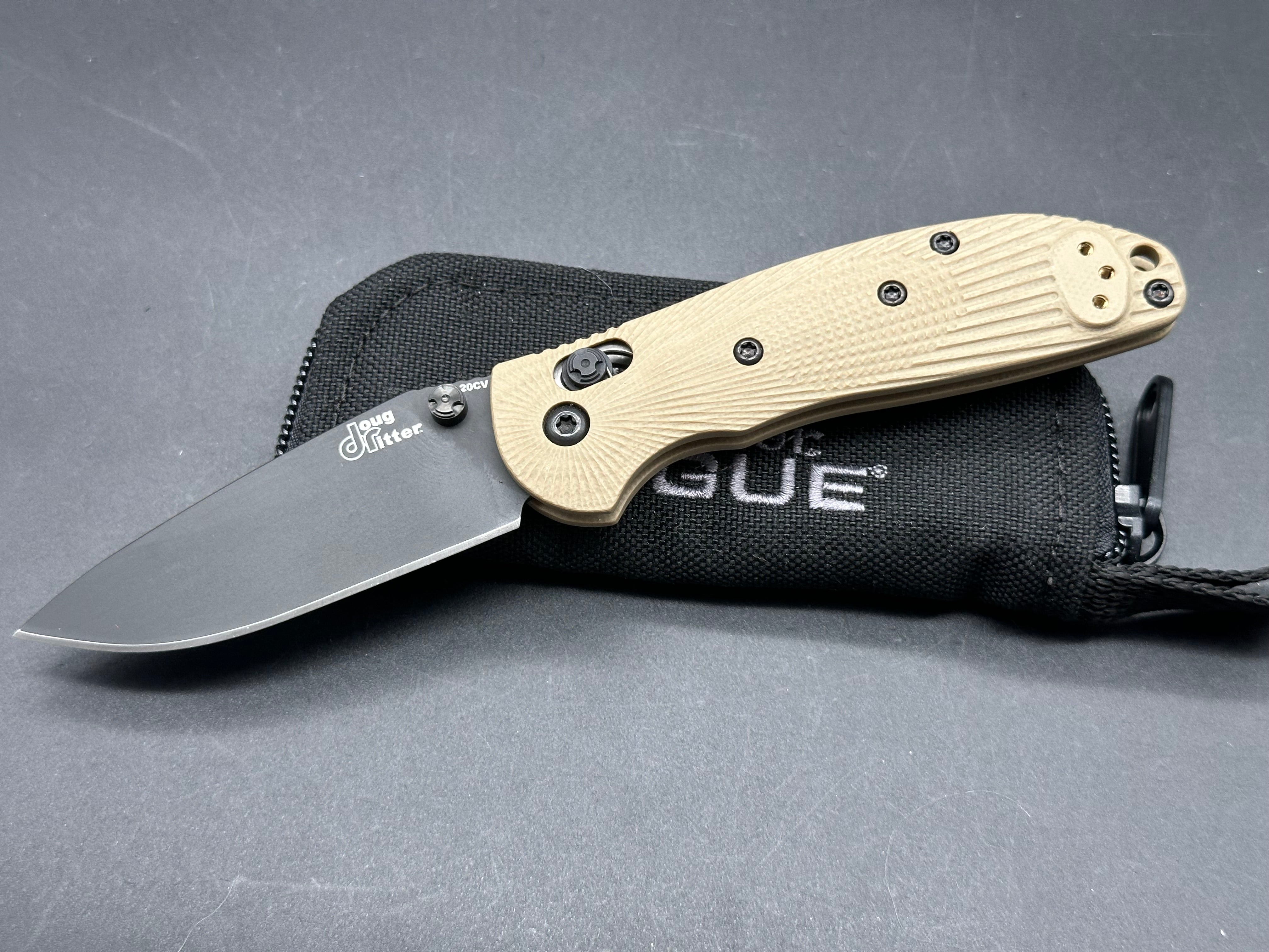 Hogue Ritter RSK Mini Knife with FDE G10 Scales & 20CV Black Blade - Perfect for EDC, Outdoor Adventures, and Tactical Use