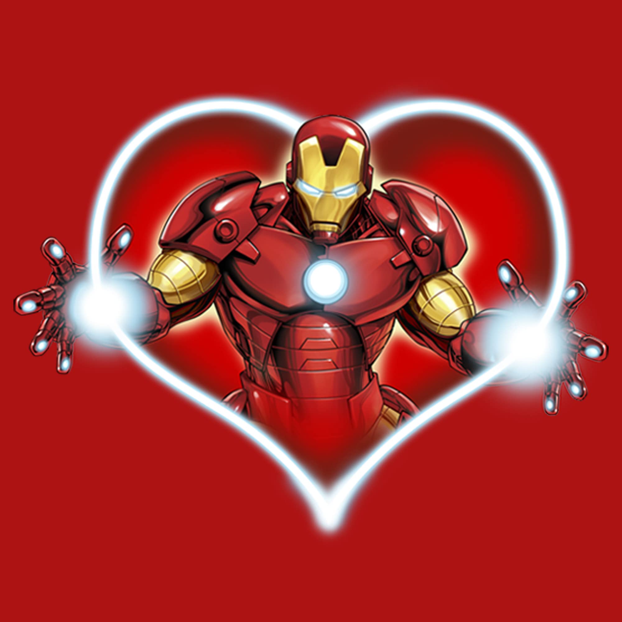 Marvel Iron Man Repulsors Heart Graphic T-Shirt for Boys - Cool Superhero Tee for Kids, School, Play & Cosplay