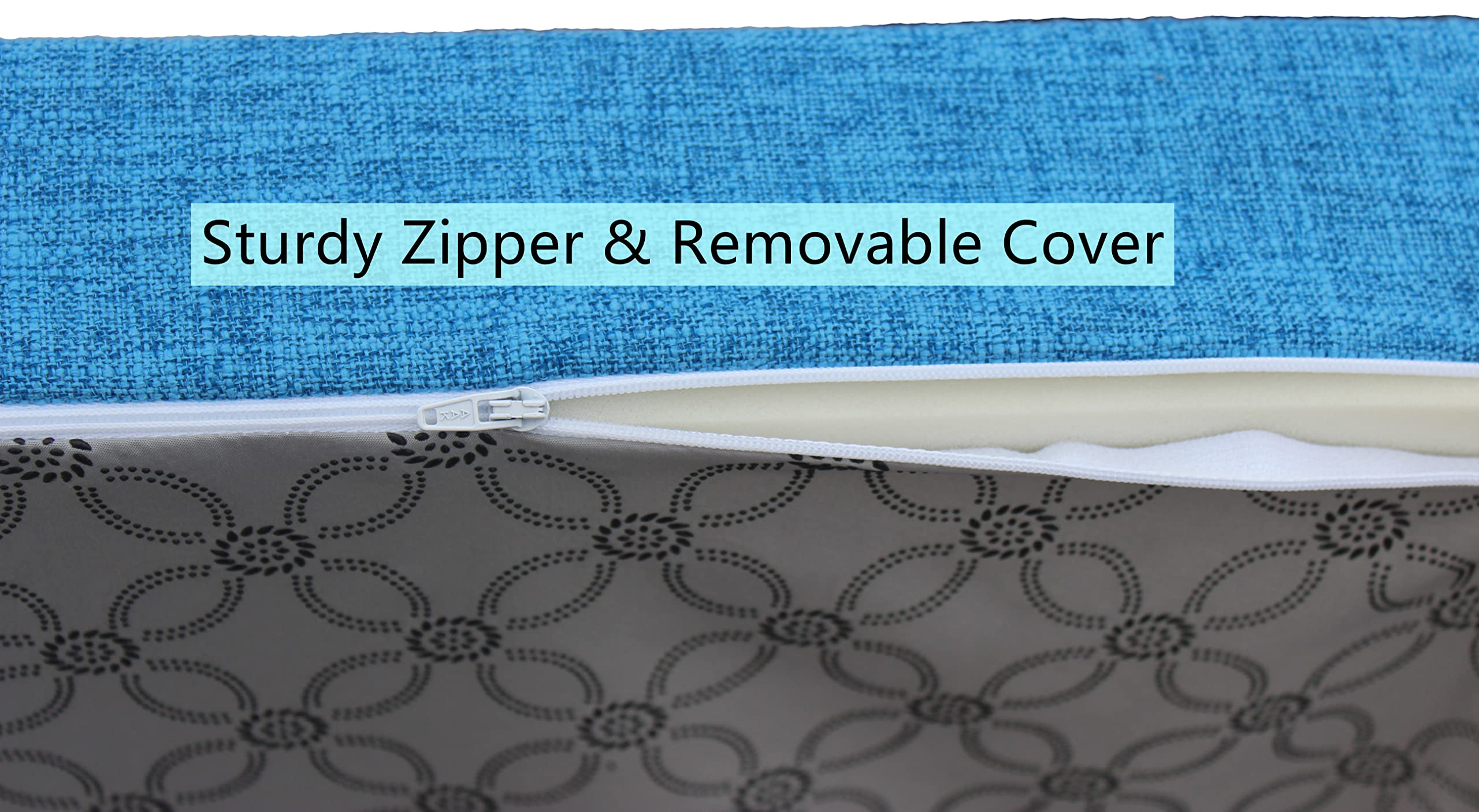 Custom Size Bench Cushion - Thick Upholstery Foam Bay Window Seat Cushion & Long Chair Cushion for Indoor/Outdoor Sofa, Patio Furniture (Mid Blue) - Perfect for Reading Nooks, Sunrooms & Cozy Window Seats