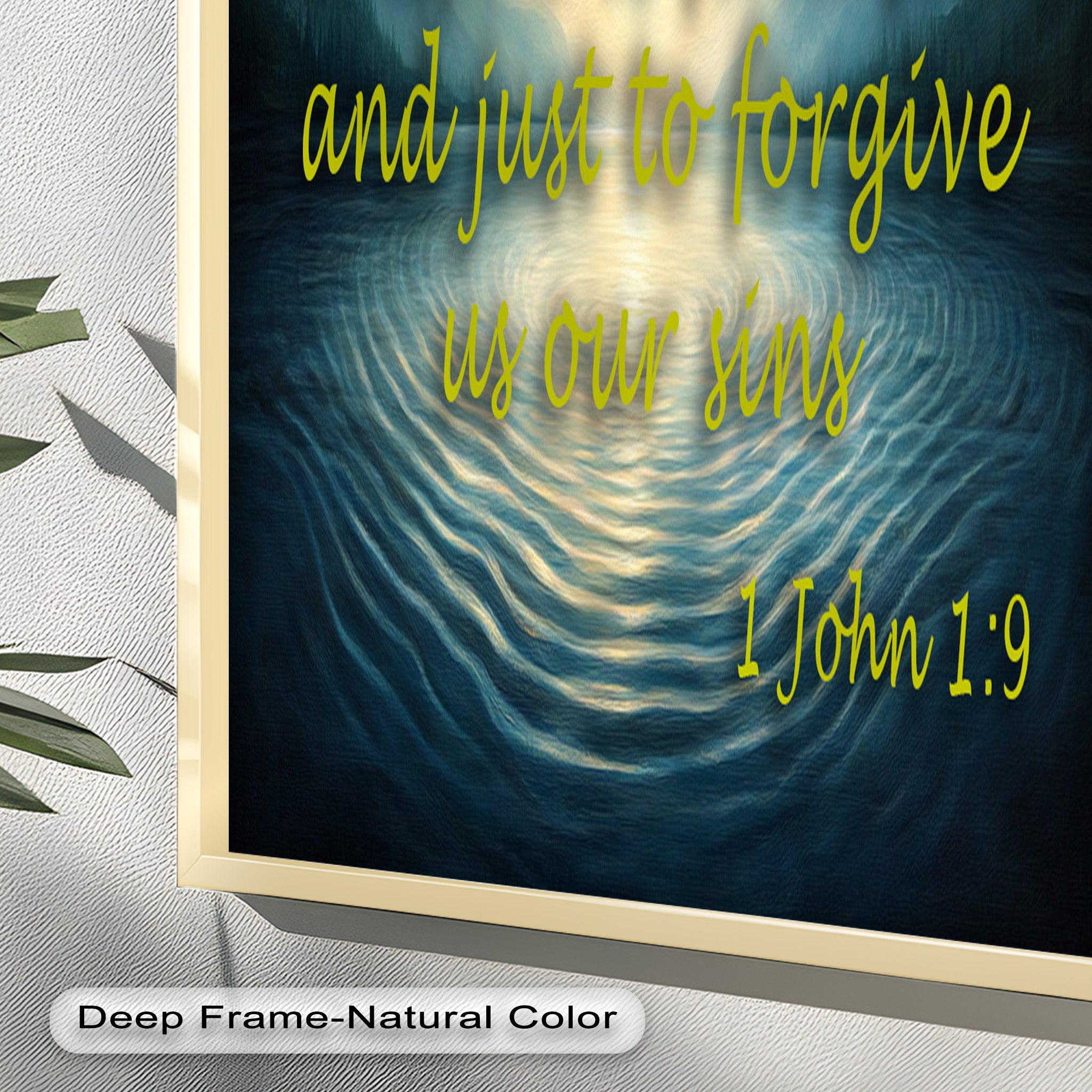 1 John 1:9 Bible Verse Oil Painting - Christian Faith Wall Art Decor for Home, Church & Office - Inspirational Scripture Canvas Print