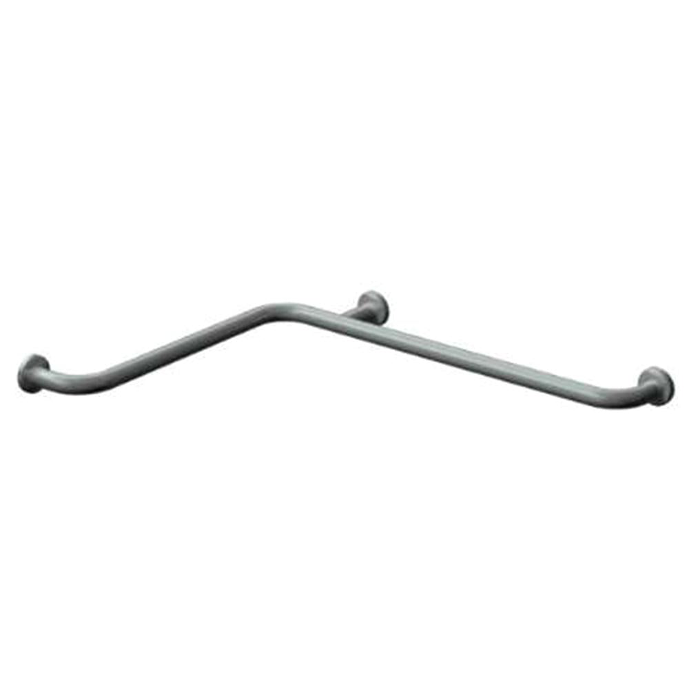 ASI 3450 Horizontal Grab Bar with Exposed Flange in Satin Finish - ADA Compliant Bathroom Safety Handle for Showers & Toilets