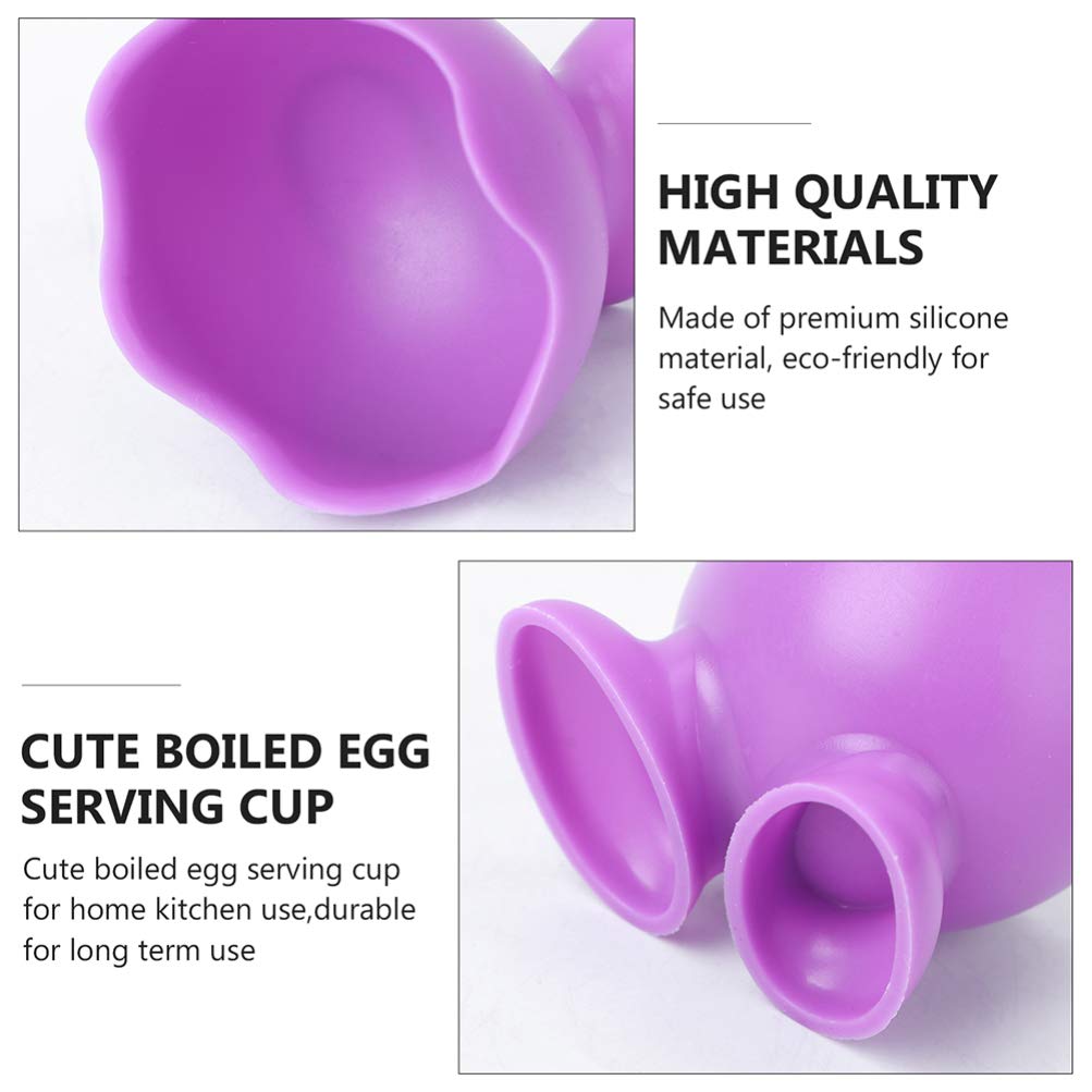 VOSAREA 8pcs Silicone Egg Holder Cups - Reusable Boiled Egg Stand with Egg Cooker & Eggcup - Perfect for Breakfast, Kitchen, Picnics & Camping