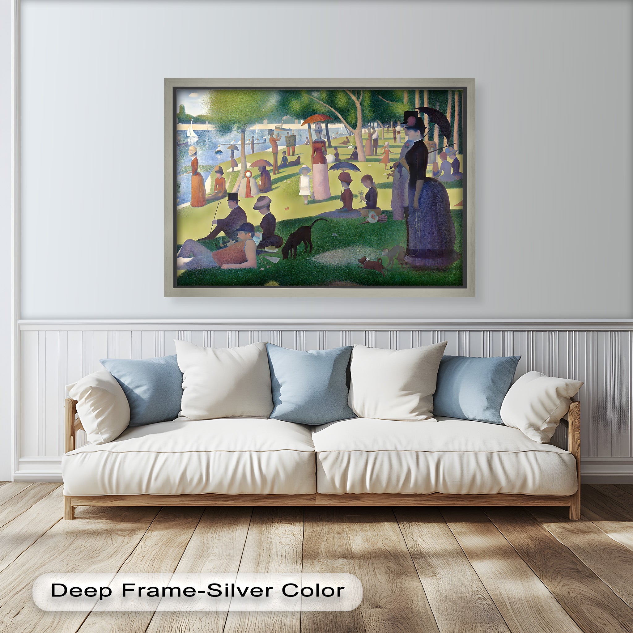Historic Pointillist Oil Painting - A Sunday Afternoon Masterpiece | Wall Art for Living Room, Office & Gallery Decor
