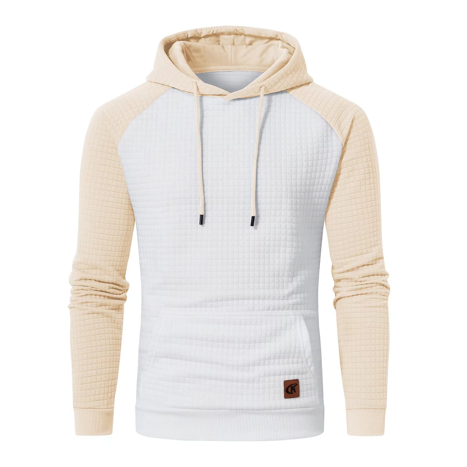 Men's Plaid Jacquard Pullover Hoodie - Long Sleeve Casual Hooded Sweatshirt with Kangaroo Pocket & Drawstring | Streetwear, Lounge, Outdoor Activities