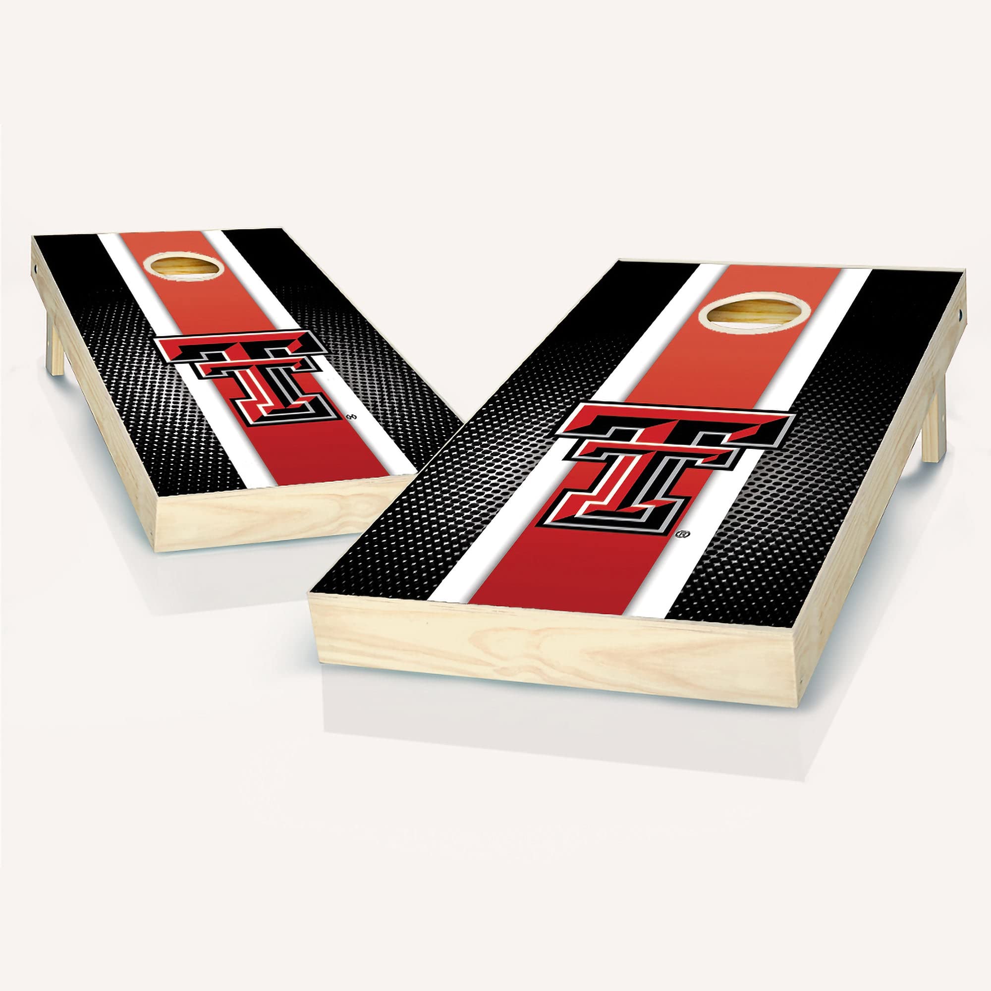 Premium Texas Striped Cornhole Game Set - 2 Wooden Boards & 8 Bean Bags for Outdoor Parties, Tailgating, Backyard Fun - American Style Lawn Game for Adults & Kids