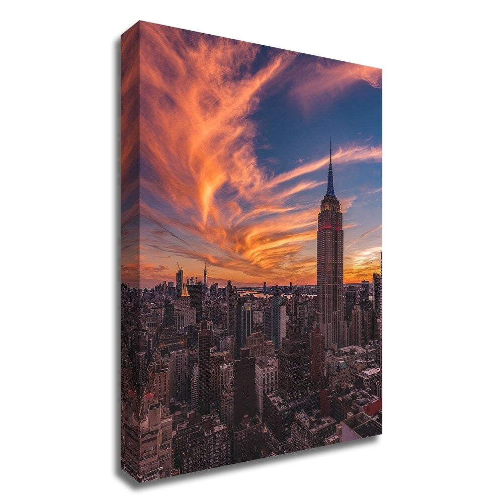 9/11 New York Sunset Canvas Print by Bruce Getty - Ready to Hang Wall Art for Living Room, Office & Home Decor