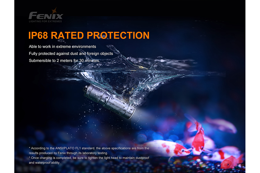 Fenix E02R Ultra-Bright LED Keychain Flashlight - Compact, Rechargeable, Waterproof for Camping, Hiking & Emergency Use