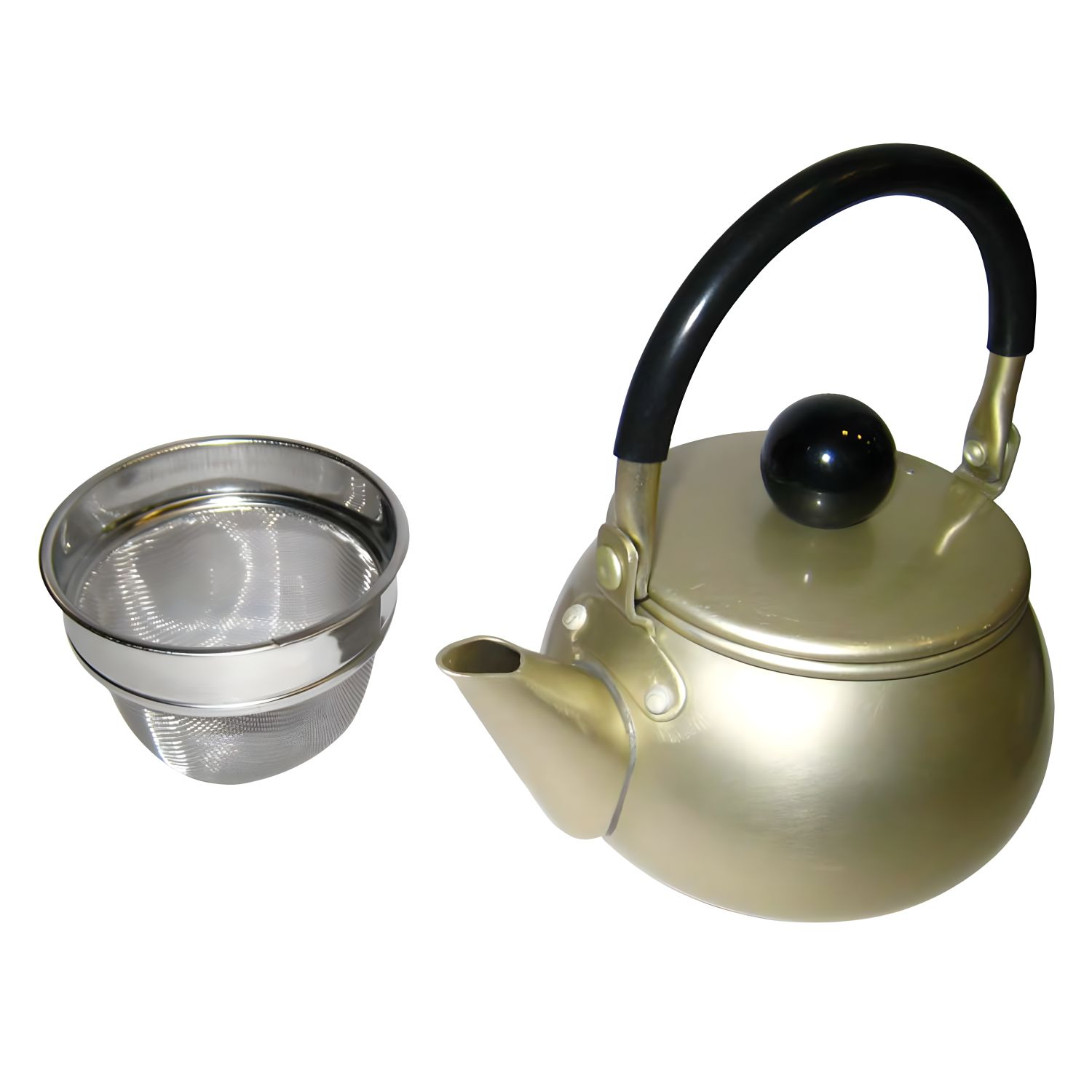 Premium Japanese Maekawa Kinzoku Aluminum Kyusu Teapot with Built-in Tea Strainer - Traditional Cast Iron Style for Green Tea, Matcha & Herbal Brewing - Perfect for Home, Office & Tea Ceremonies