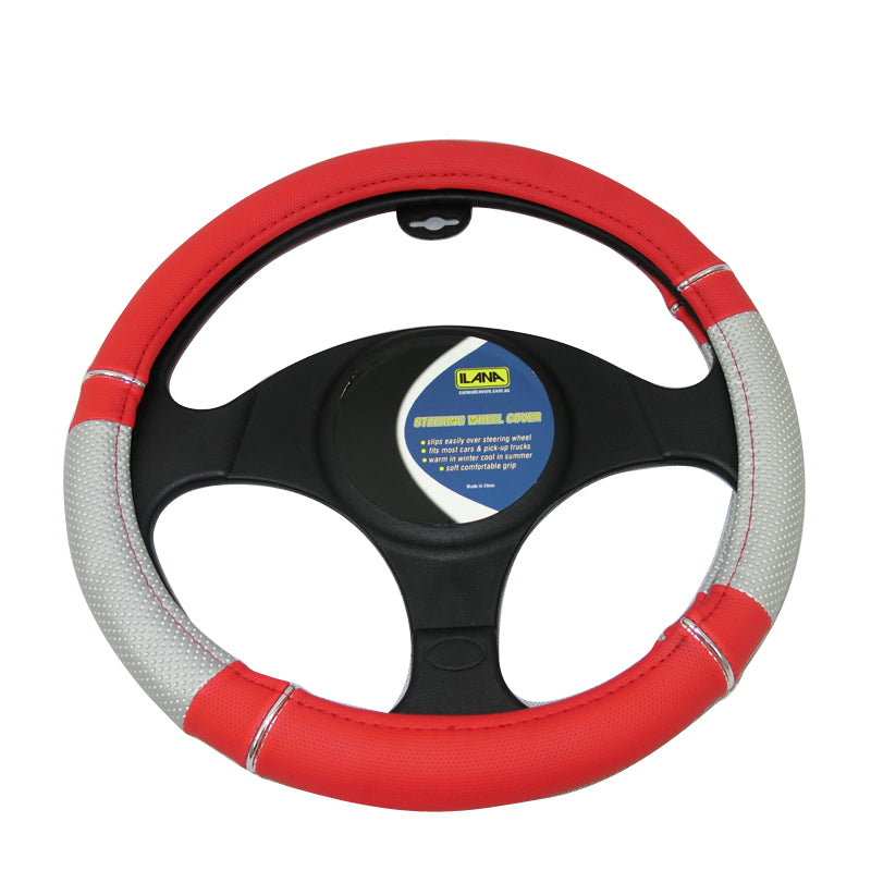 15 Inch Red Steering Wheel Cover - Non-Slip Grip & Comfortable Driving - Perfect for Cars, Trucks & SUVs