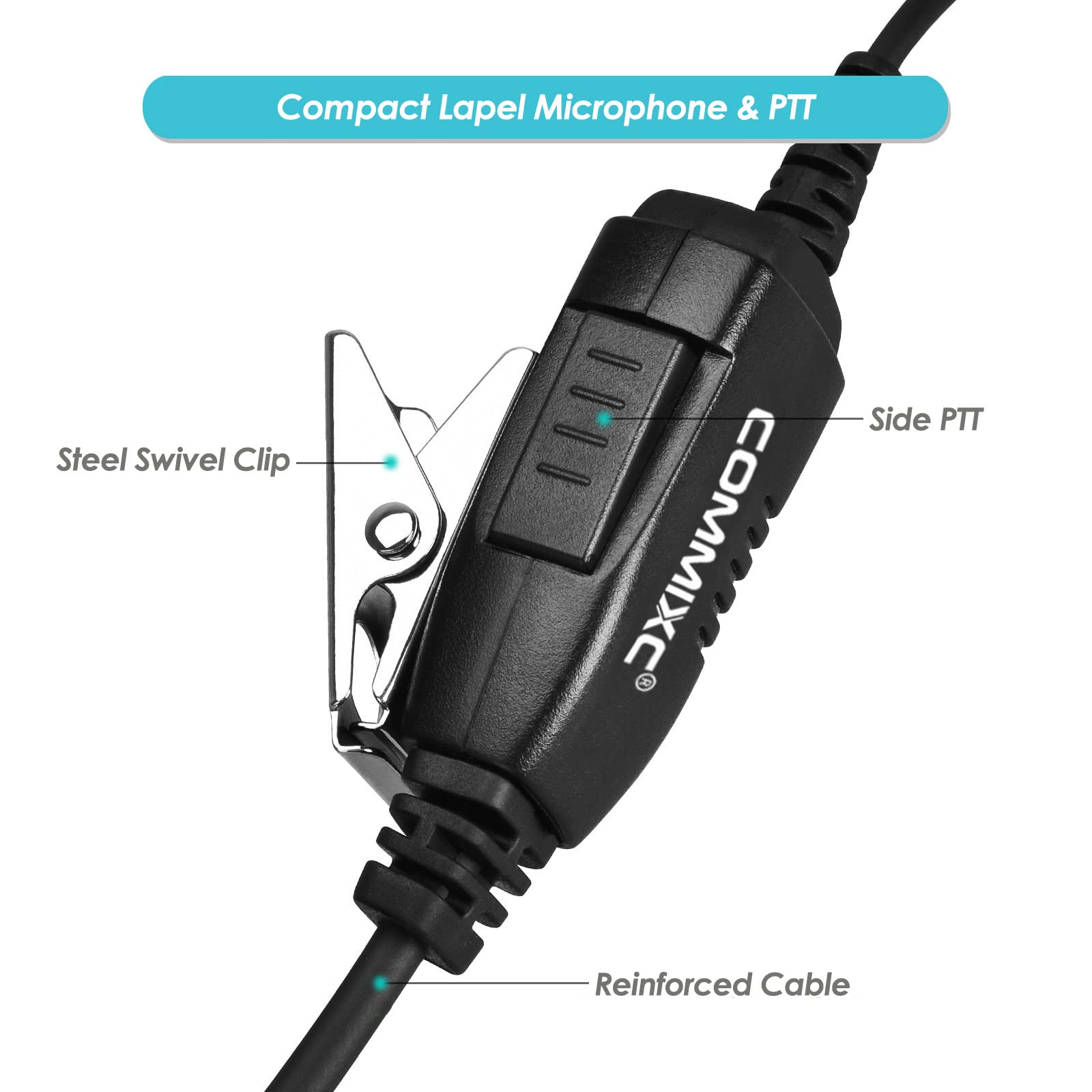 2-Pack Walkie Talkie Earpieces with PTT Mic - 3.5mm/2.5mm 2-Pin Two Way Radio Headset, 180° Rotatable Earbud for Kenwood BaoFeng Radios - Perfect for Security, Construction & Outdoor Adventures
