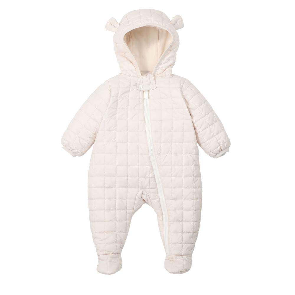 DDY Baby Snowsuit 0-3 Months - Lightweight Down Jacket with Hood, Winter Romper Jumpsuit for Infants - Perfect for Outdoor Play, Stroller Walks & Cold Weather Protection (Girl & Boy Styles)