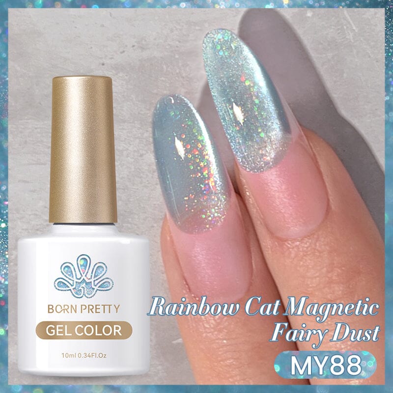 Rainbow Cat Magnetic Gel Polish - 10ml Water Light Nail Art MY84 MY89 - Perfect for DIY Manicures & Nail Salon Use