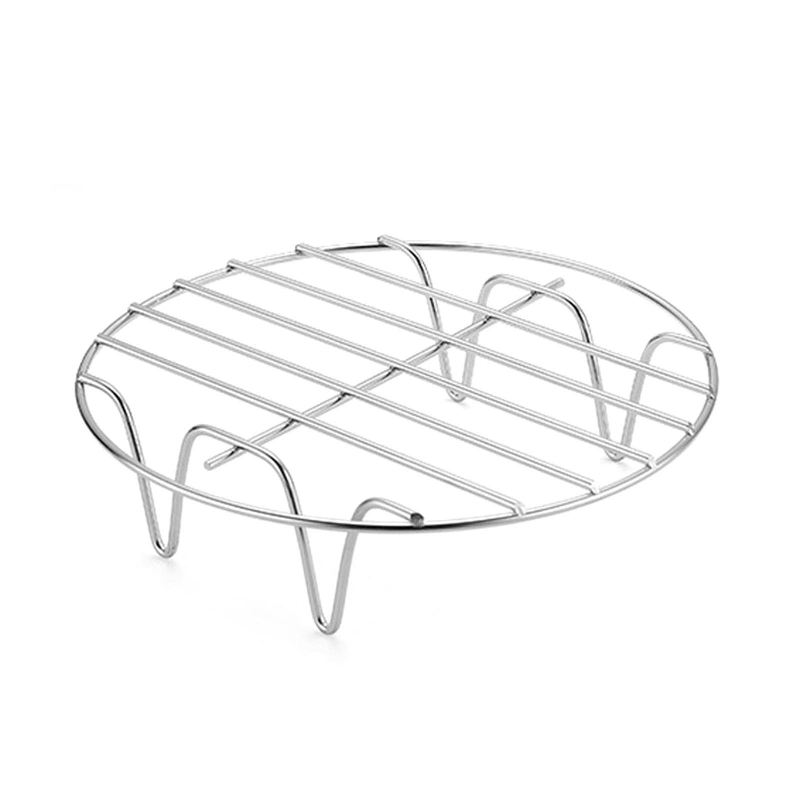 Stainless Steel Cooking Rack Round 6/7/8 Inch - Oven Safe Baking Cooling Steaming Rack for Air Fryer, Stockpot & Pressure Cooker | Dishwasher Safe | Perfect for Roasting, Baking & Food Prep