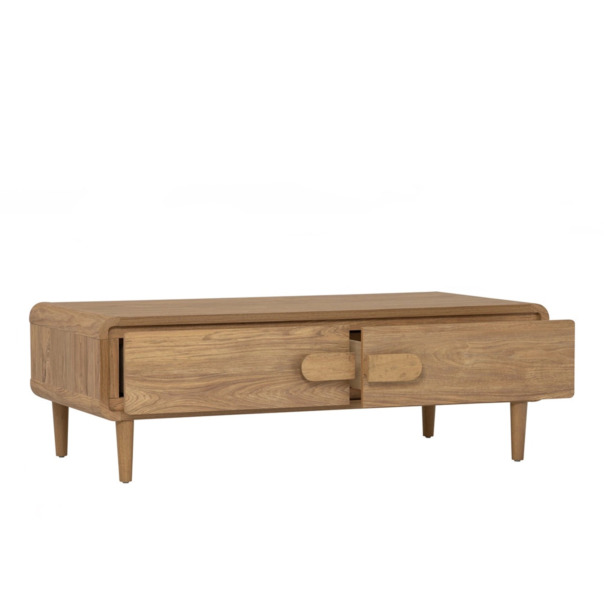 Modern Sora Coffee Table - Mid Century Style Wooden Living Room Table with Storage Shelf - Perfect for Small Spaces, Apartments & Home Decor