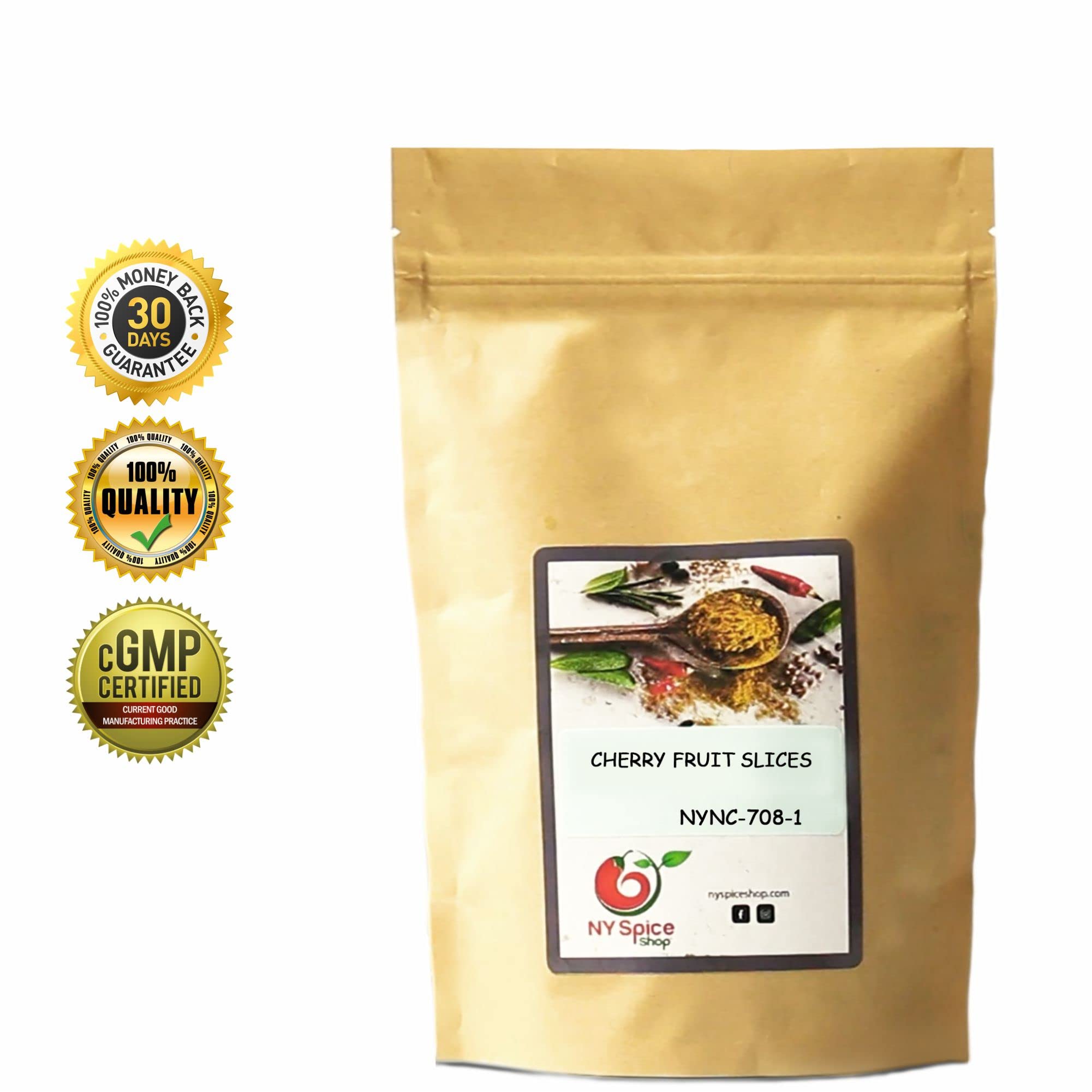 NY Spice Shop Cherry Fruit Slices Jelly Candy - 1 Pound Bulk Old Fashioned Gummy Candy - Sweet & Chewy Candied Fruit Slices for Baking, Snacking & Gift Giving
