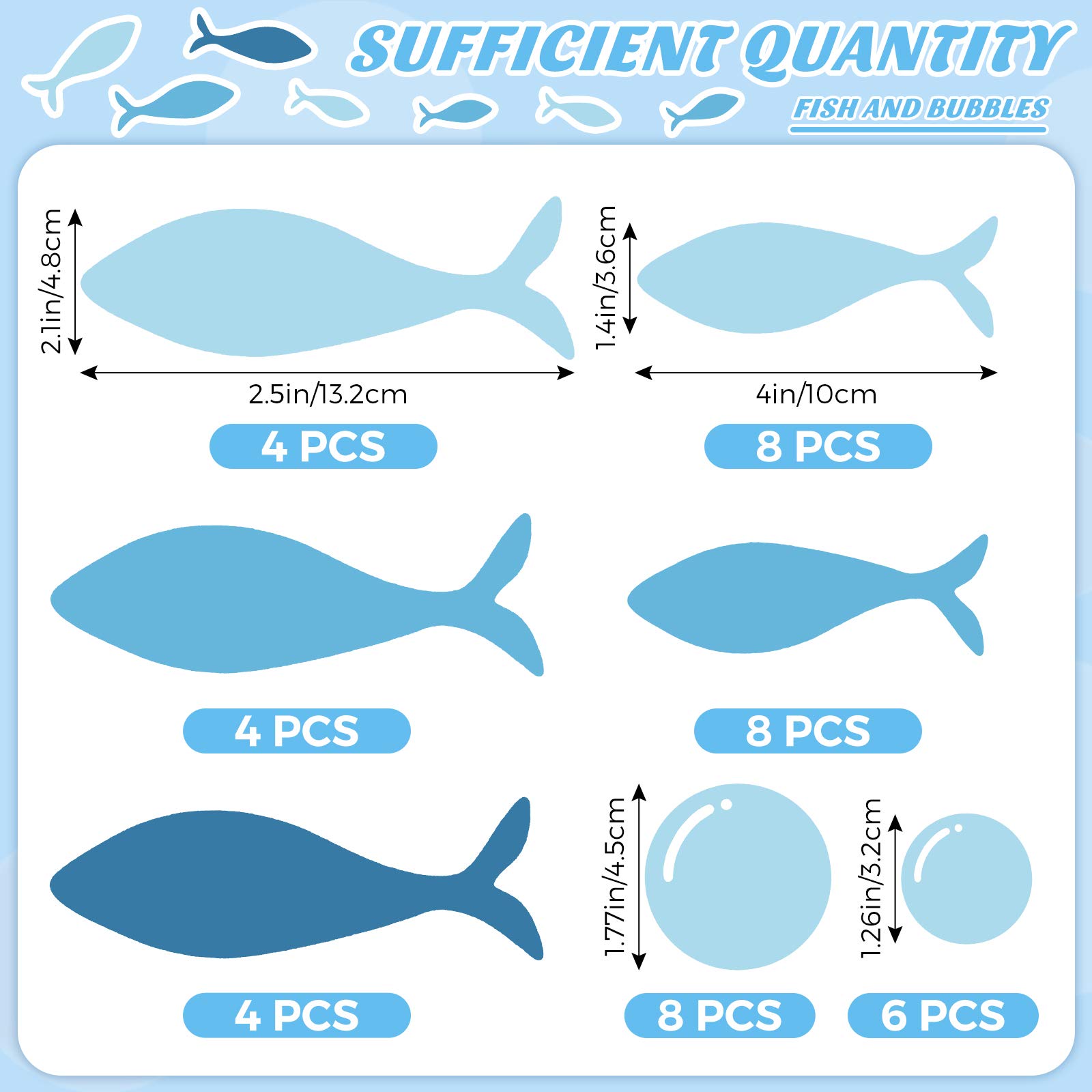 11 Sheets 3D Undersea Marine Life Wall Decals - Turtles, Sea Plants, Fish & Bubbles - Clear Vinyl Wall Stickers for Home Decor - Perfect for Bedroom, Bathroom, Living Room, Nursery & Classroom - Ocean Theme Kids Room Decor