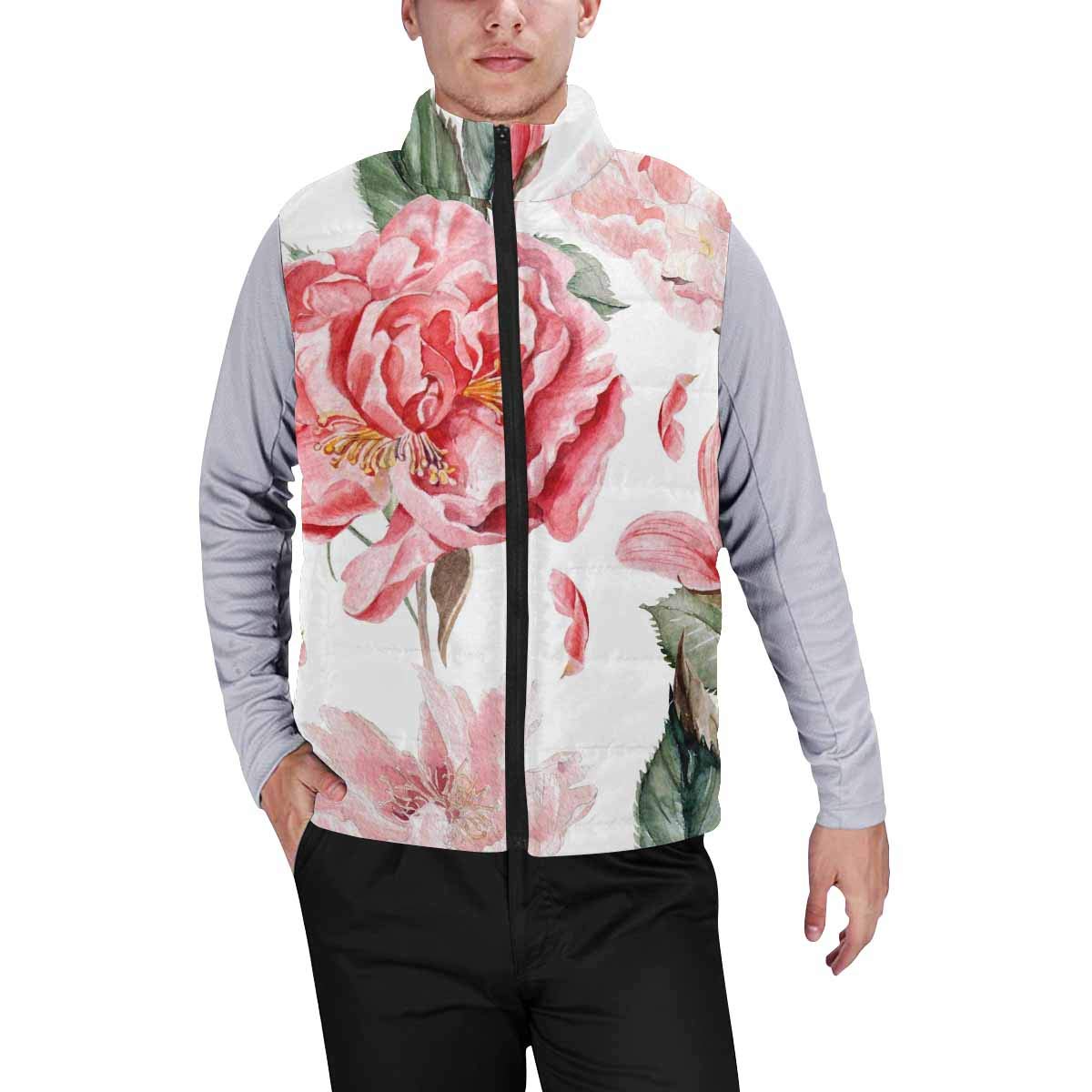 InterestPrint Men's Winter Lightweight Sleeveless Padded Vest - Watercolor Magic Unicorn Design for Outdoor Activities, Casual Wear & Holiday Gifts