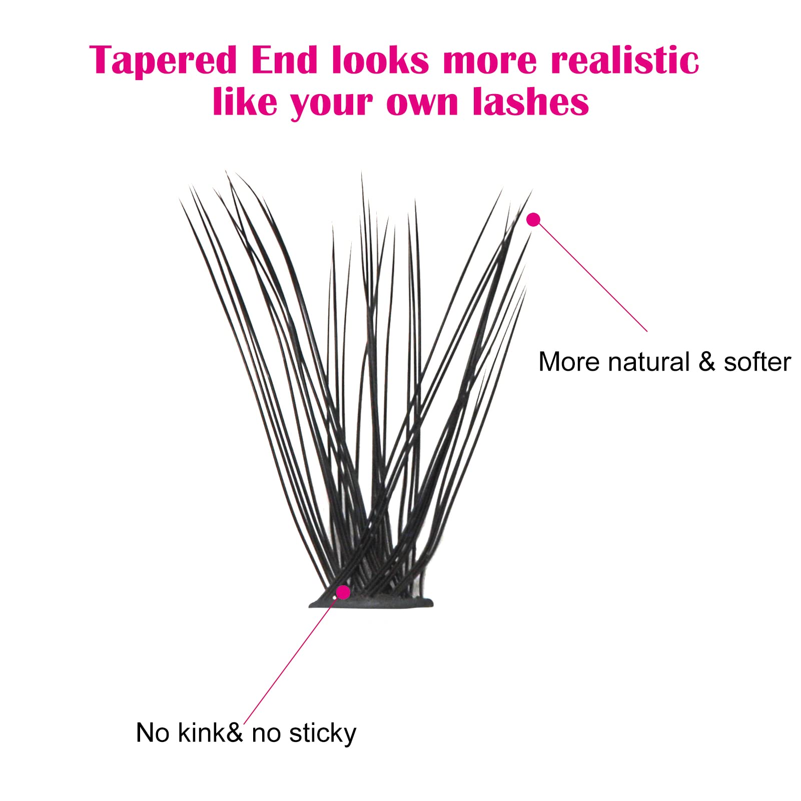 40D Black Mink Lash Clusters Extensions - 0.07mm Individual Cluster Lashes for DIY Eyelash Extensions at Home | Professional Makeup (11mm) | Perfect for Parties, Weddings & Daily Wear