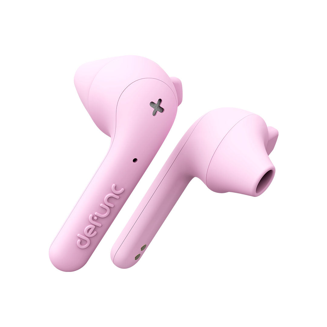 Defunc True Basic True Wireless Earbuds - Pink Bluetooth Headphones for Gym, Running & Workout | Sweatproof Wireless Earbuds with Mic for iPhone & Android