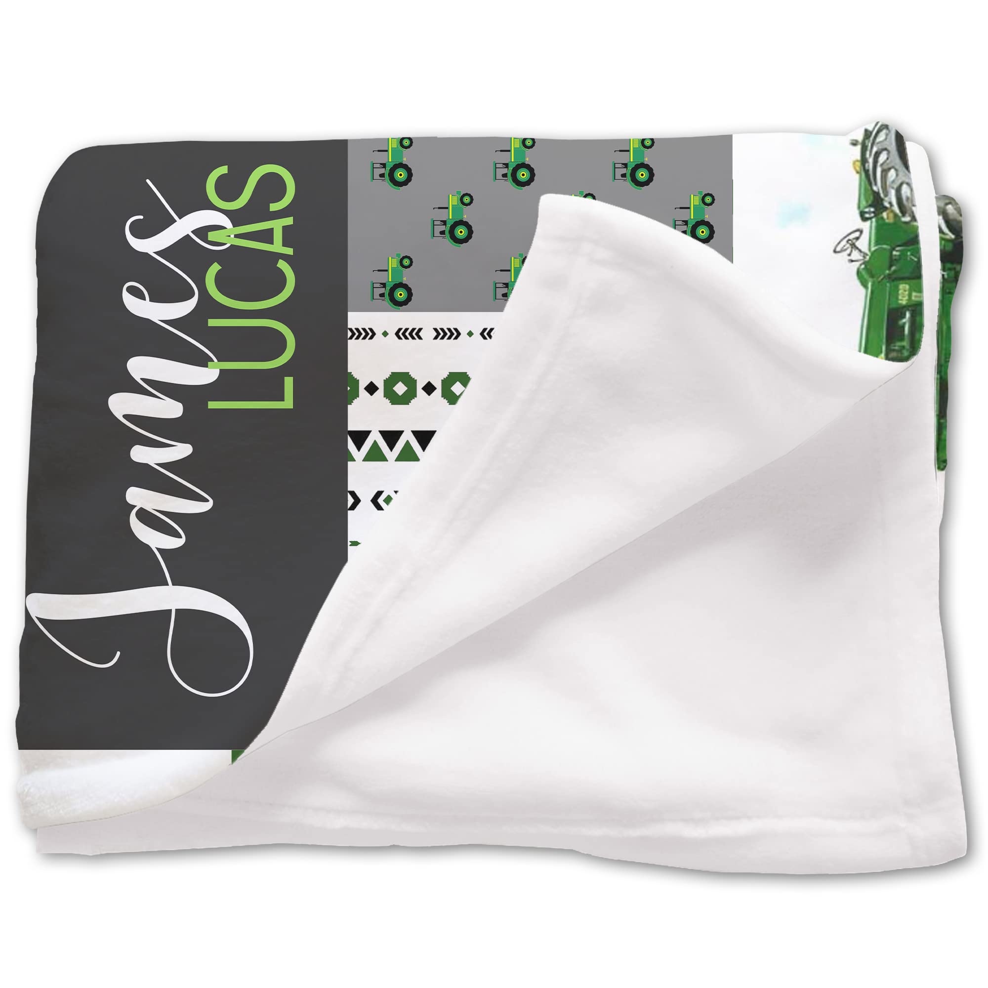 Personalized Tractor Baby Blanket for Boys - Custom Name Embroidered Fleece Blanket - Soft Newborn Gift for Baby Showers & Birthdays - Perfect for Nurseries, Strollers & Photo Shoots