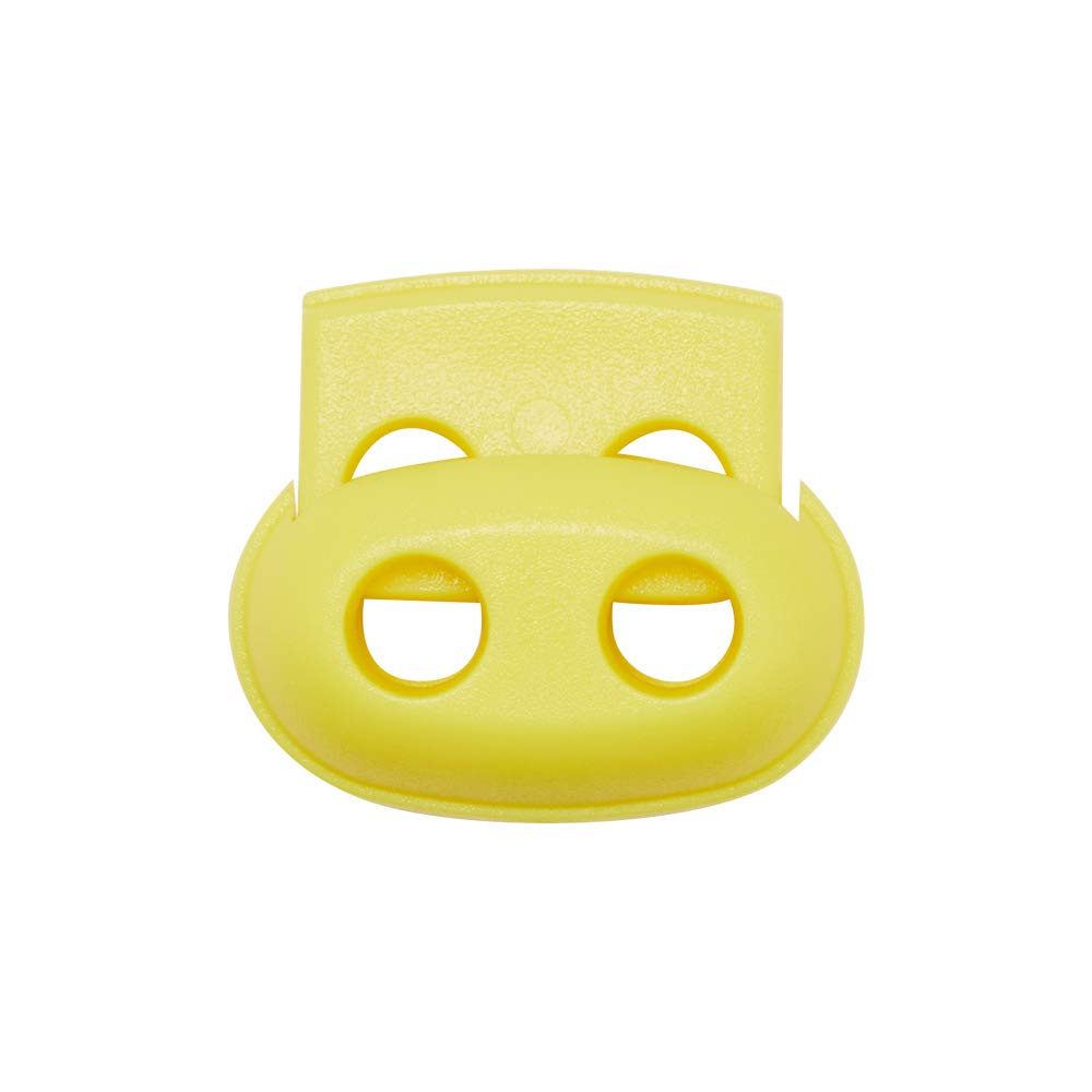 DYZD 50PCS Yellow Plastic Cord Locks with Spring Toggle - Double Hole Drawstring Stopper for Clothing, Shoelaces, Backpacks & Lanyards - Perfect for Outdoor Gear, DIY Crafts & Bag Accessories
