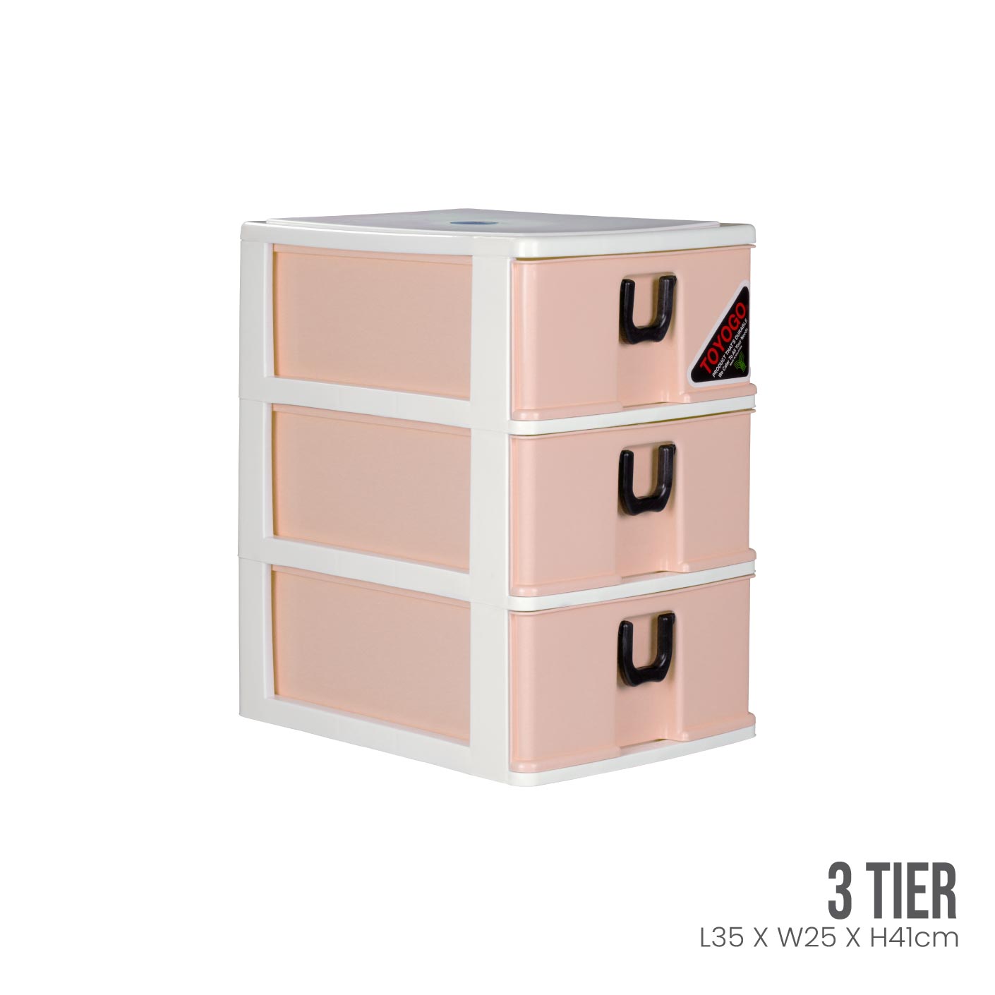 WHITE FRAME - PEACH DRAWER (402-3WF-PCH)
