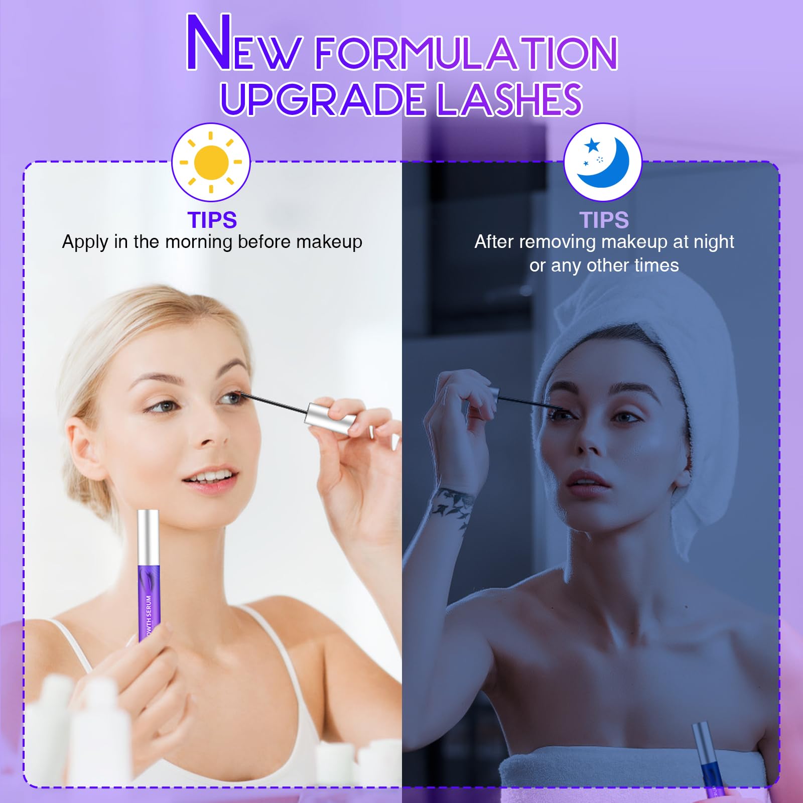 Premium Eyelash Growth Serum & Eyebrow Enhancer - Advanced Formula for Longer, Thicker, Fuller Lashes & Brows | Natural Lash Boost Serum for Daily Use | Perfect for Nighttime Care & Special Occasions
