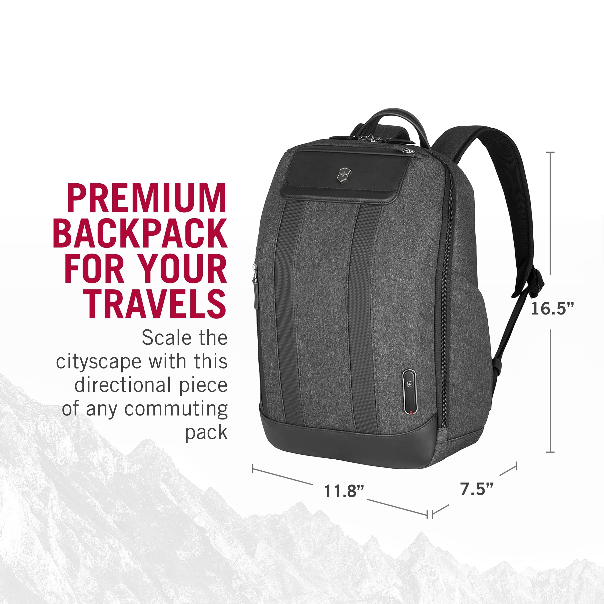 Victorinox Architecture Urban2 City Backpack - 17L Professional Laptop Backpack for Men & Women with Tablet Pocket & Water Bottle Holder - Durable Travel Backpack for Work, Commute & Business Trips - Gray
