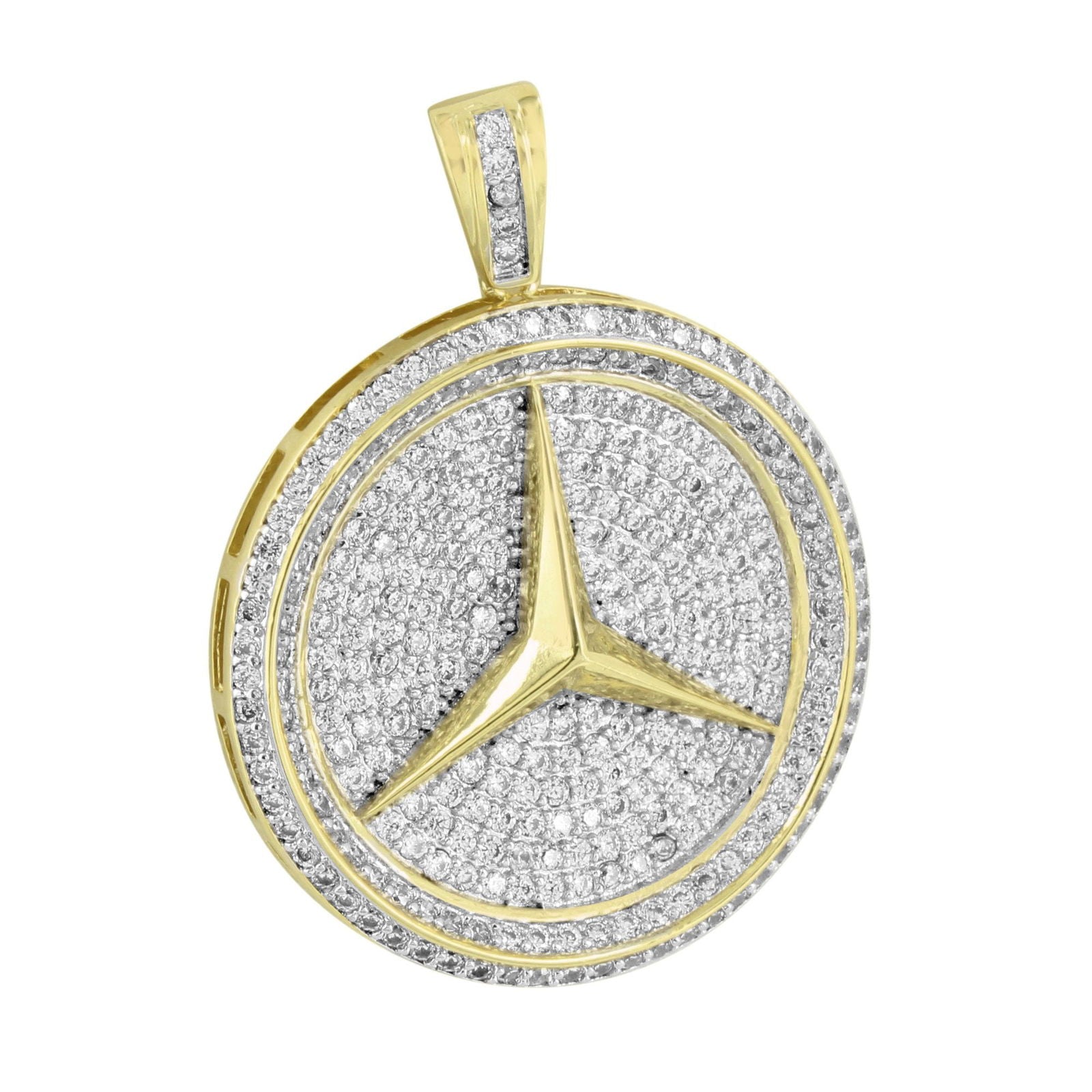 14K Yellow Gold Luxury Car Logo Pendant Necklace - Perfect for Car Enthusiasts & Gift Giving | Elegant Jewelry for Men & Women