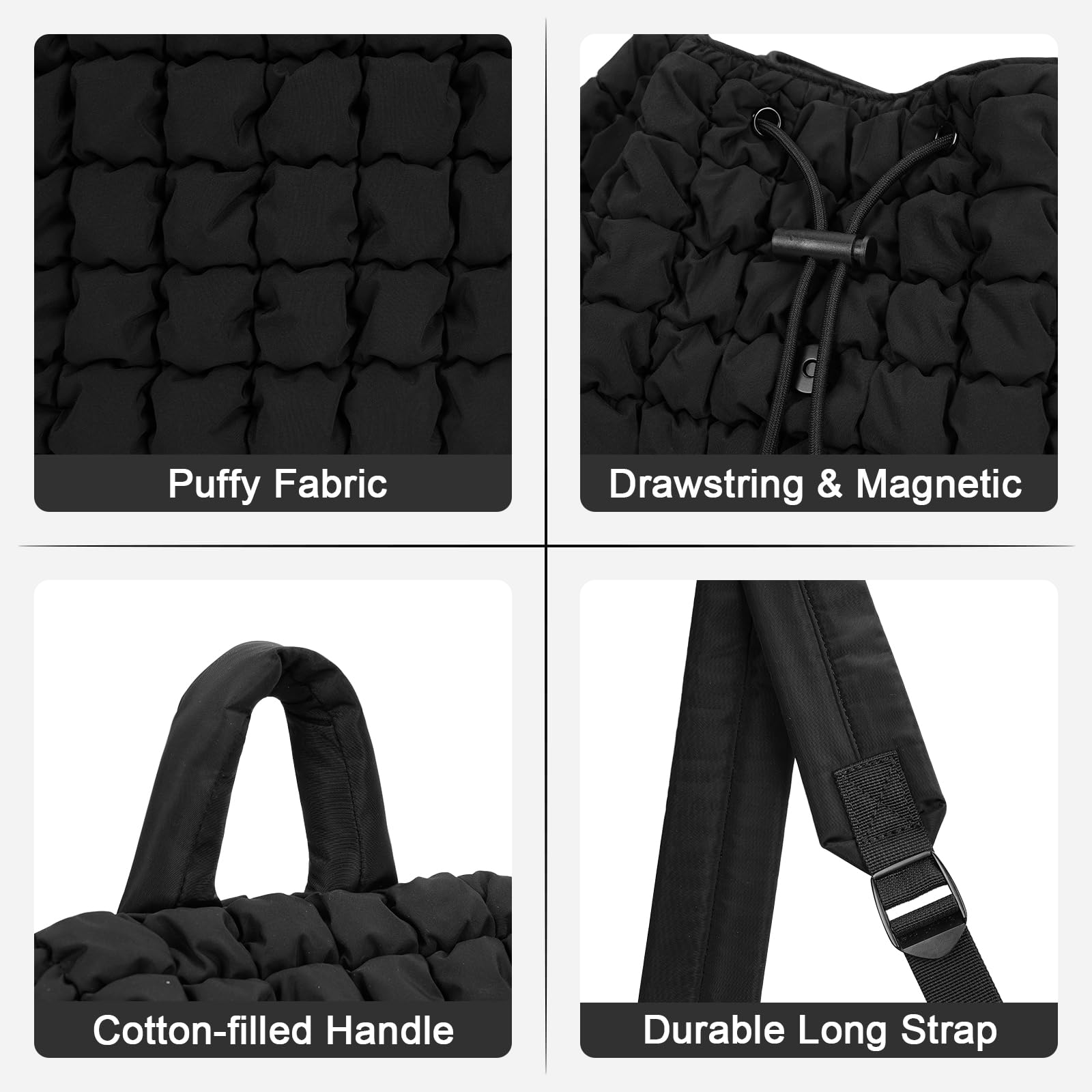 Lushandy Quilted Puffer Backpack for Women - 18L Nylon Puffy Travel Backpack, Soft Gym Bag for Workout, School & Daily Commute | Perfect for Travel, College & Work Essentials