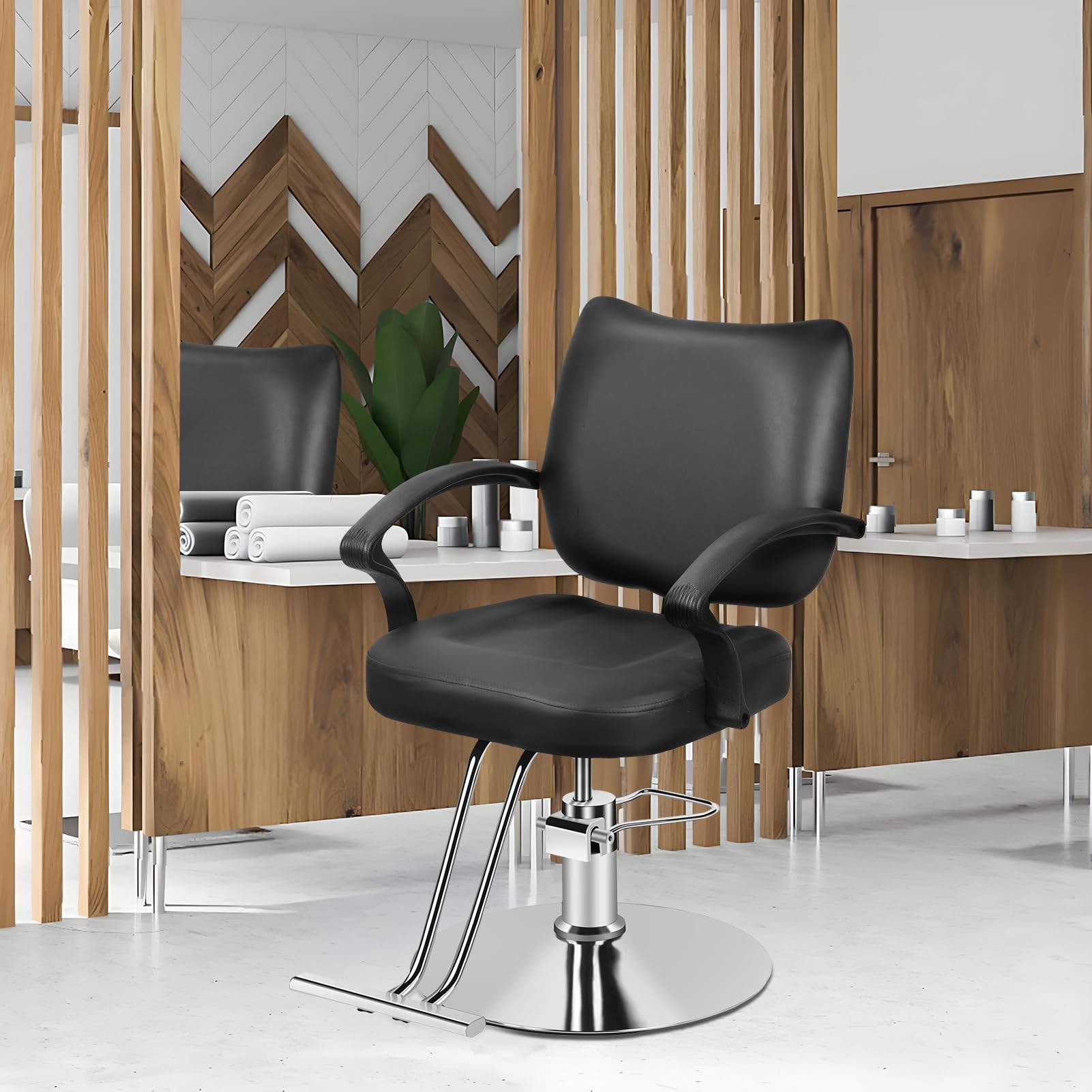 Professional Hydraulic Barber Chair - Heavy Duty Salon Stylist Chair with 360° Swivel & Hydraulic Pump, Max Load 330 lbs - Perfect for Hair Salons, Barber Shops & Home Use
