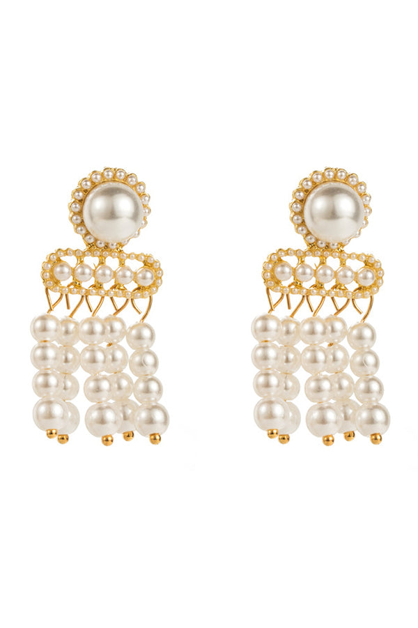 Elegant Pearl Tassel Drop Earrings for Women - Vintage Dangle Jewelry for Party, Wedding & Special Occasions