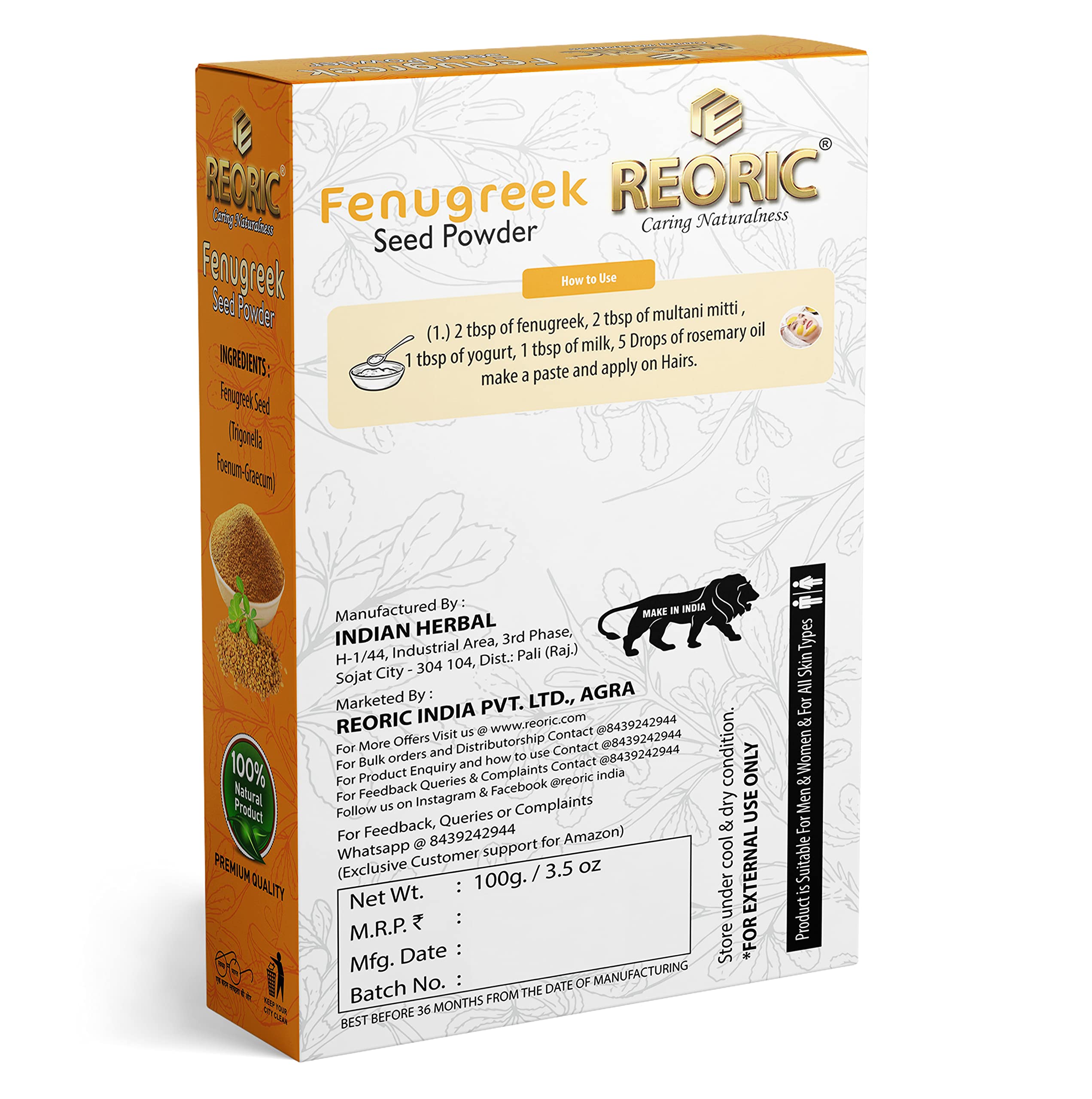 Organic Amla Powder & Fenugreek Powder for Hair Growth - Indian Gooseberry & Methi Seed Powder (200g, Pack of 2) | Natural Hair Care Solution for Thicker, Stronger Hair | DIY Hair Masks & Scalp Treatments