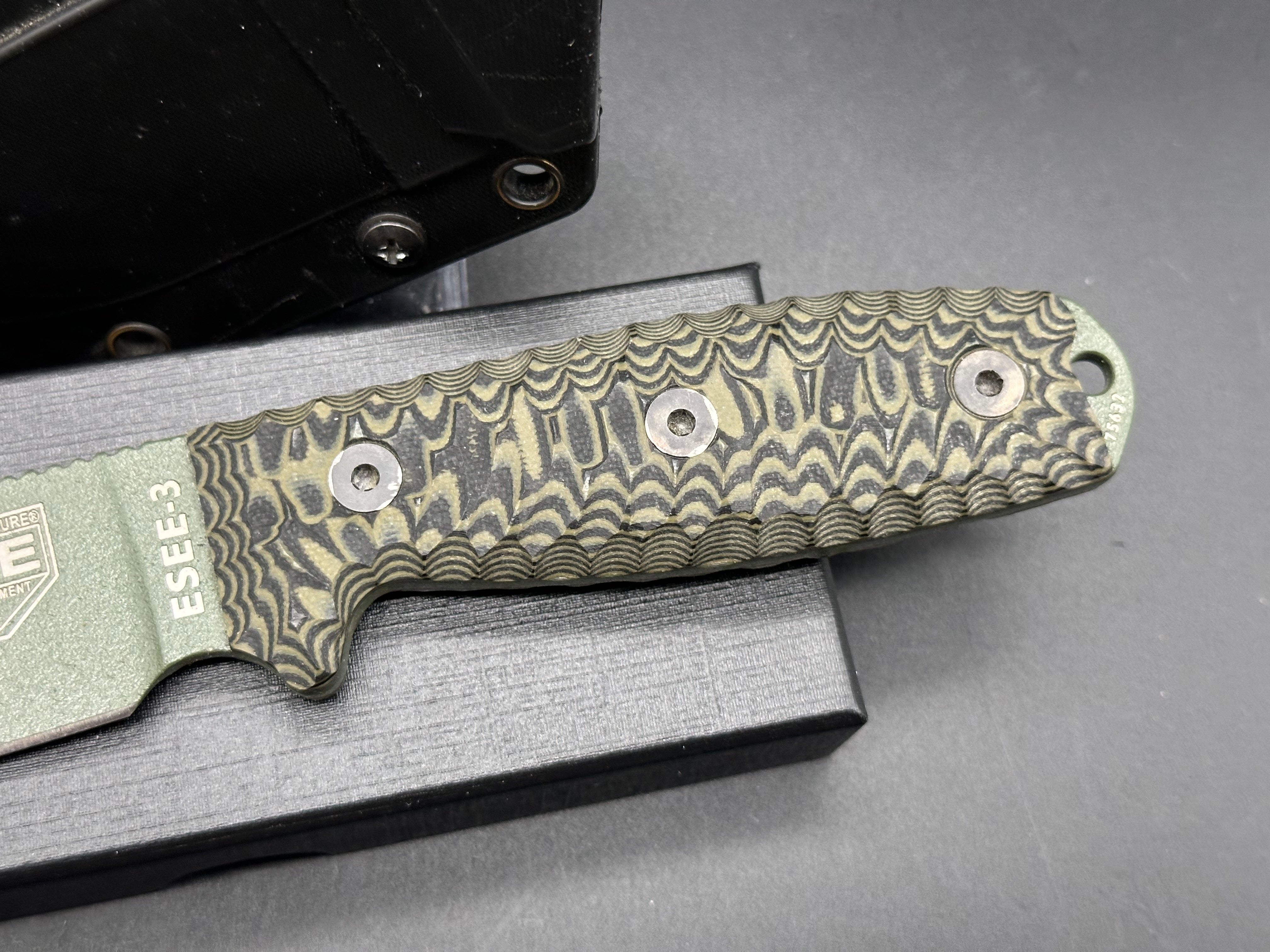 ESEE 3 Survival Knife with Custom G10 Scales - Perfect for Camping, Hunting & Outdoor Adventures