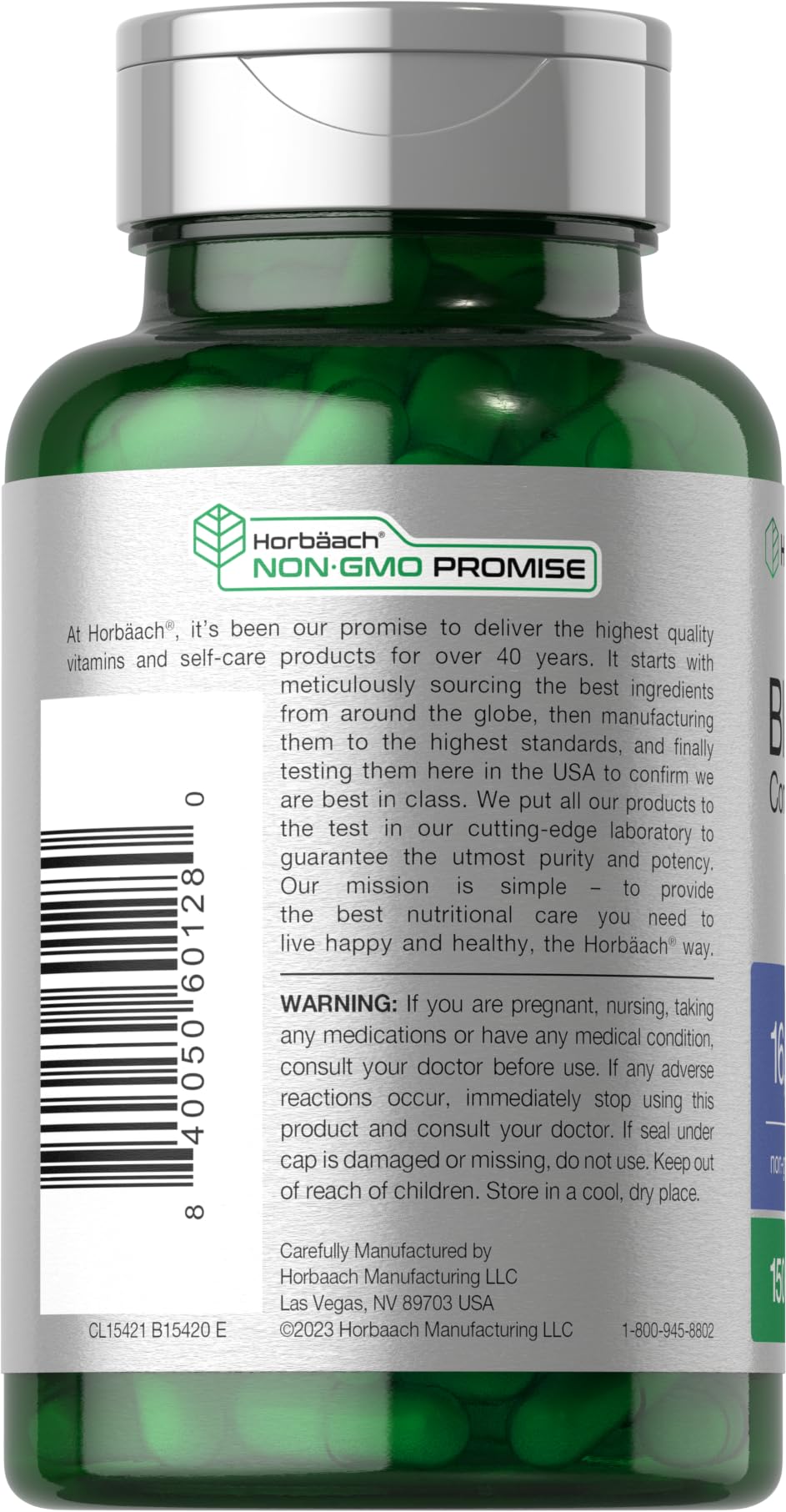 Horbäach Blueberry Extract Supplement 150 Capsules | High Potency Blueberry Concentrate | Non-GMO, Gluten Free, Vegan | Supports Eye Health & Antioxidant Benefits | Perfect for Daily Wellness Routine