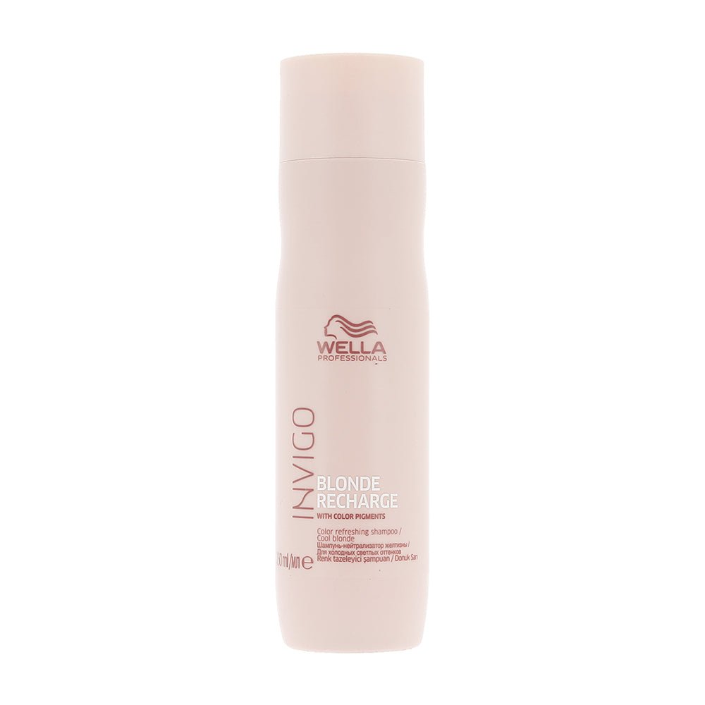Wella Invigo Blonde Recharge Cool Blonde Refreshing Shampoo 250ml - Purple Shampoo for Blonde & Silver Hair - Neutralizes Brassiness & Enhances Cool Tones - Perfect for Salon-Quality Color Maintenance at Home