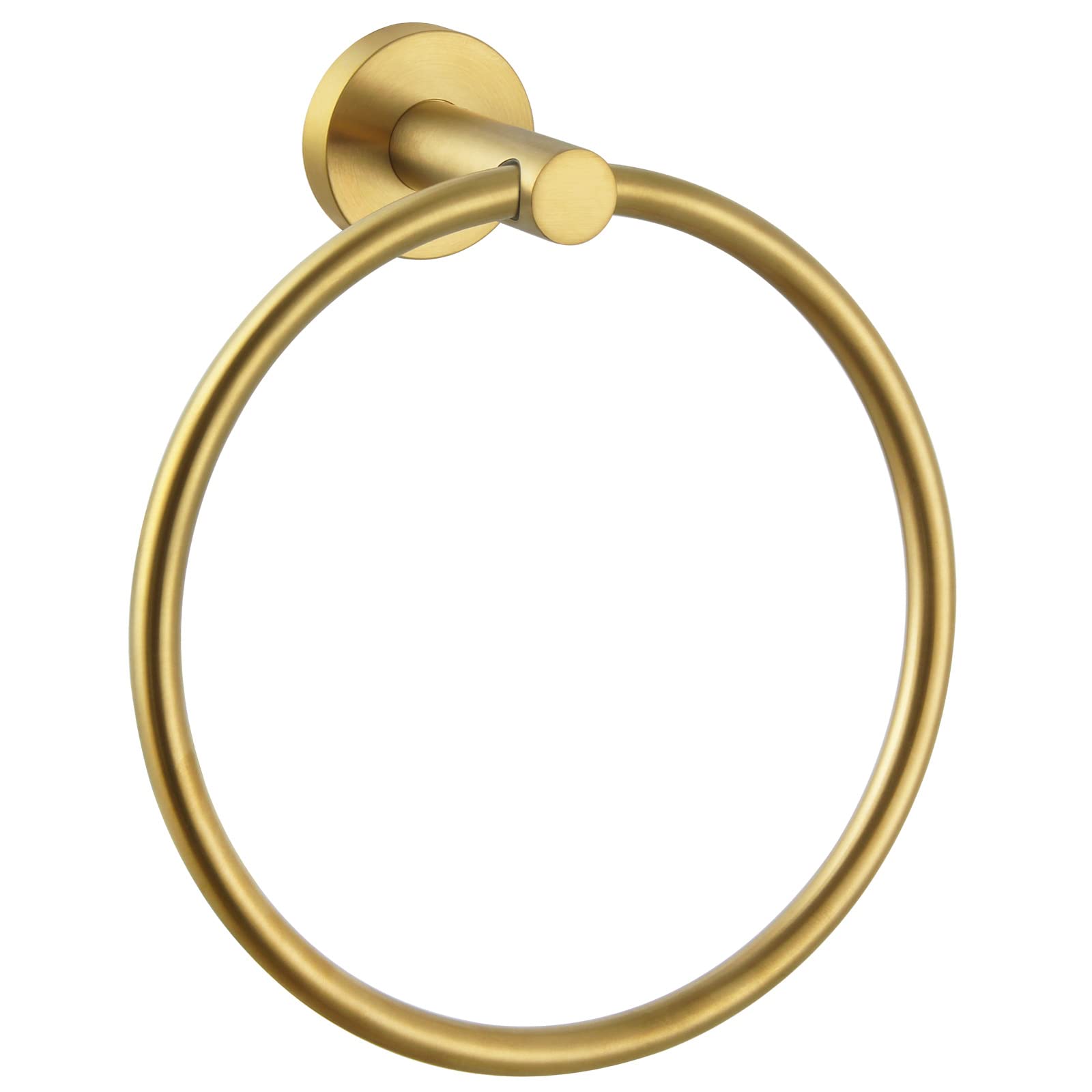 Aomasi 304 Stainless Steel Swivel Bath Towel Holder - Brushed Gold Hand Towel Ring - Modern Wall-Mounted Bathroom Accessories for Spa, Hotel & Home Decor