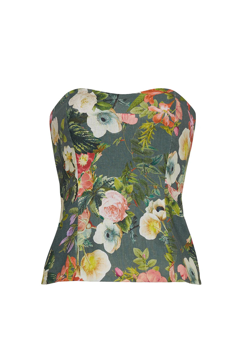 Agnes Top Women's Olive Green Floral Print Blouse - Perfect for Casual Outings, Office Wear, and Date Nights