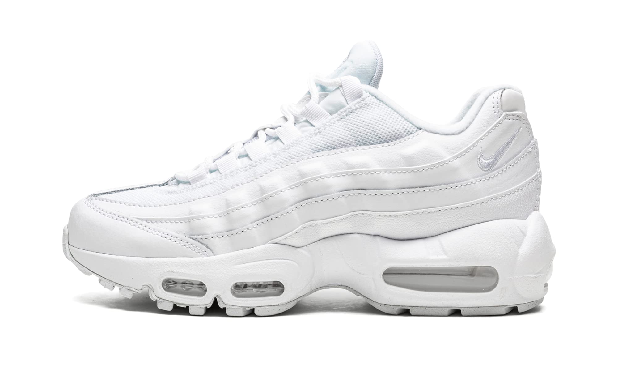 Nike Air Max 95 Recraft Sneakers for Big Kids - White/White-White-White (CJ3906 100) | Comfortable Running Shoes for Boys & Girls | Perfect for School, Sports & Everyday Wear